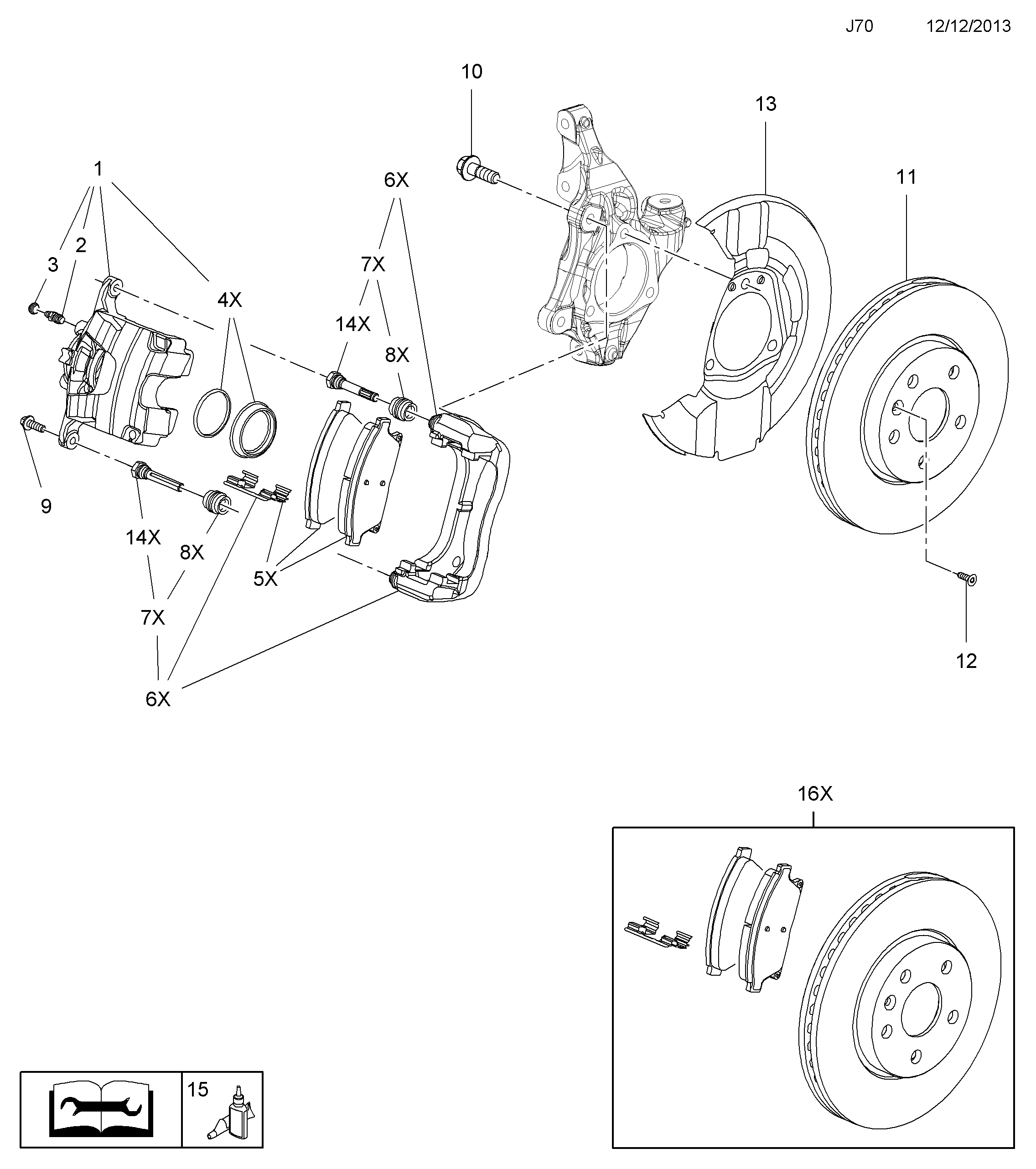 Chevrolet 1605178 - Bremžu uzliku kompl., Disku bremzes ps1.lv