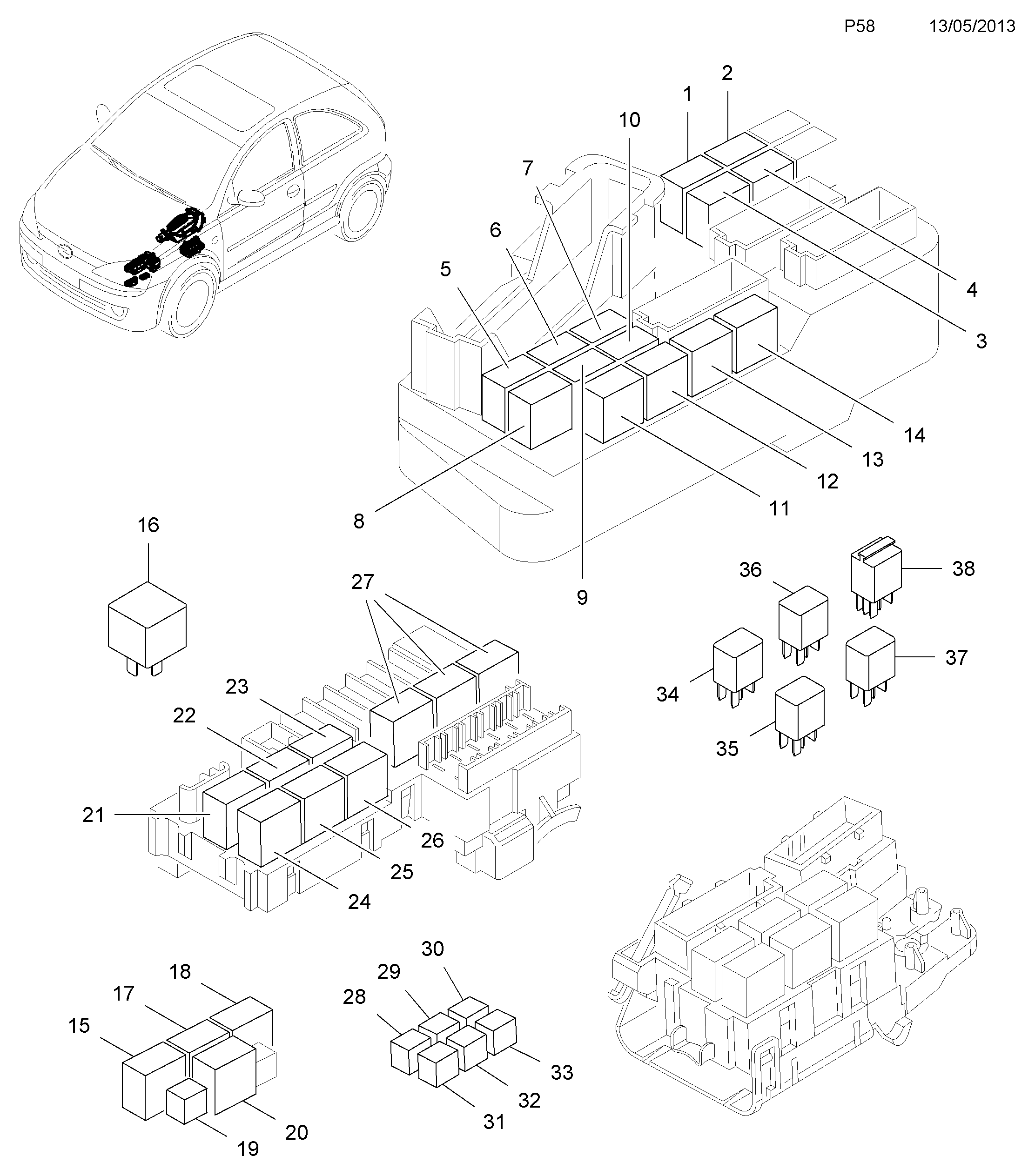 General Motors 12 38 505 - Relejs, Tuvā gaisma ps1.lv