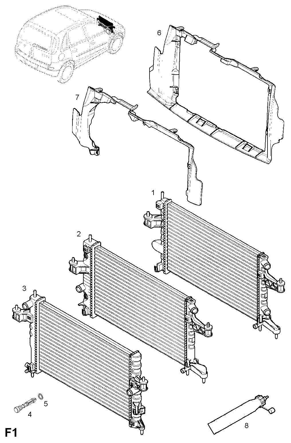 Vauxhall 13 00 259 - Radiators, Motora dzesēšanas sistēma ps1.lv