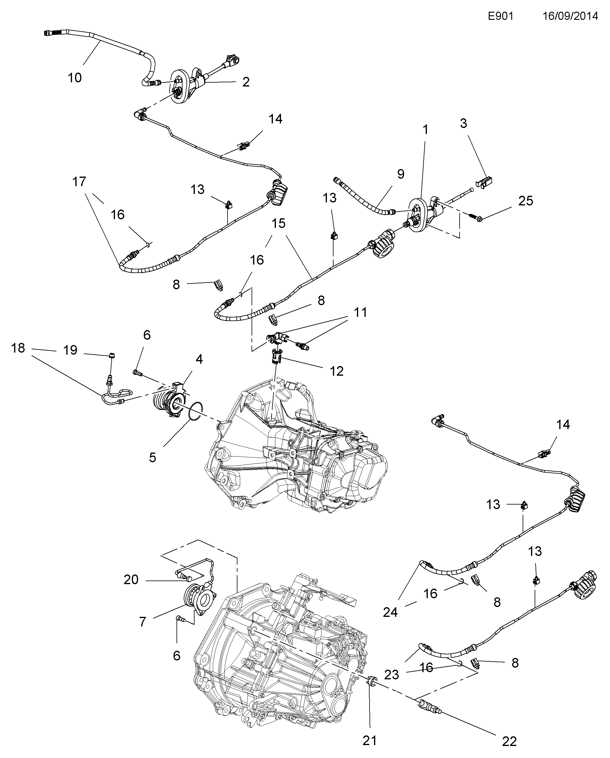 Chevrolet 56 79 350 - Centrālais izslēdzējmehānisms, Sajūgs ps1.lv