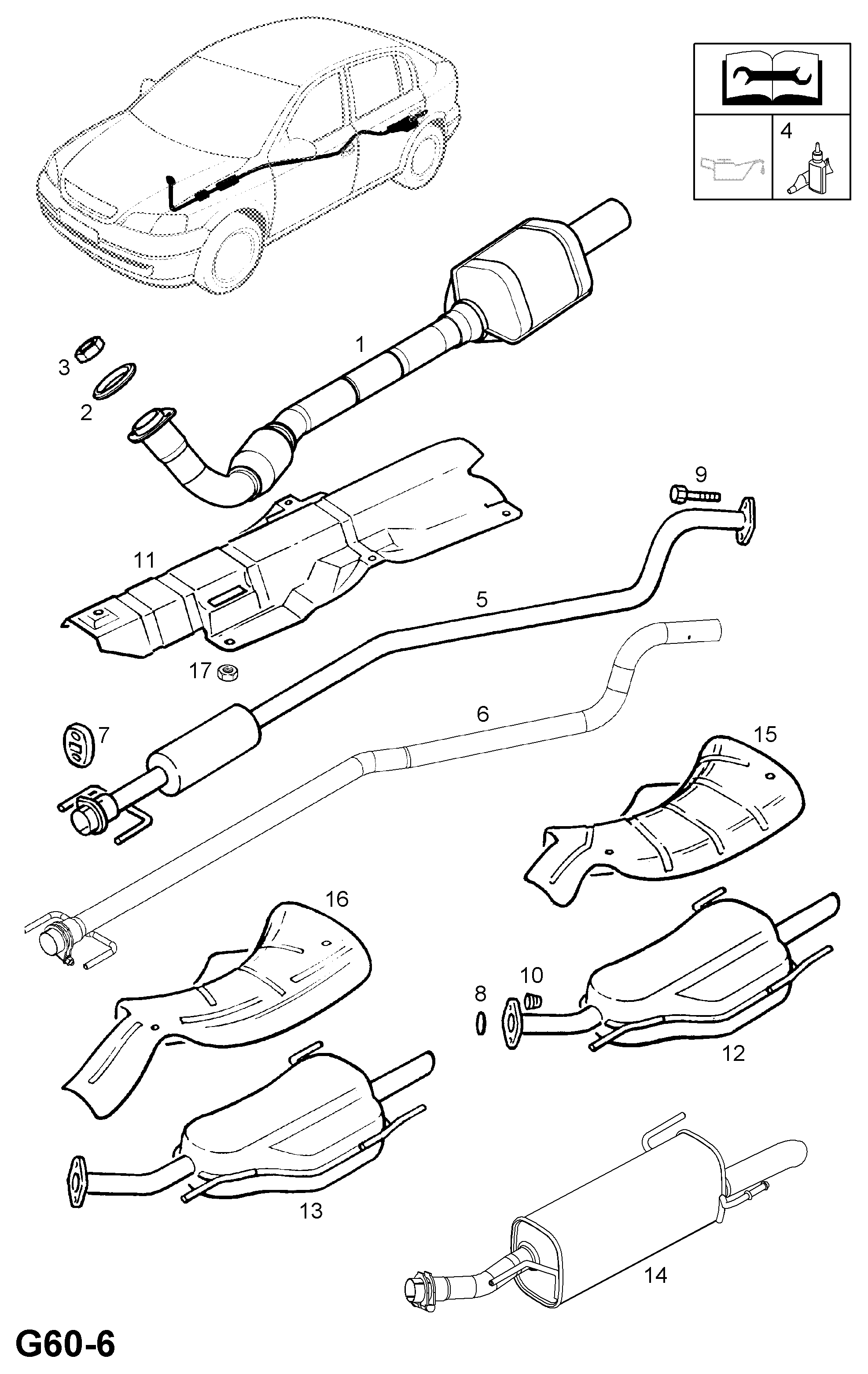 Opel 58 52 109 - Vidējais izpl. gāzu trokšņa slāpētājs ps1.lv