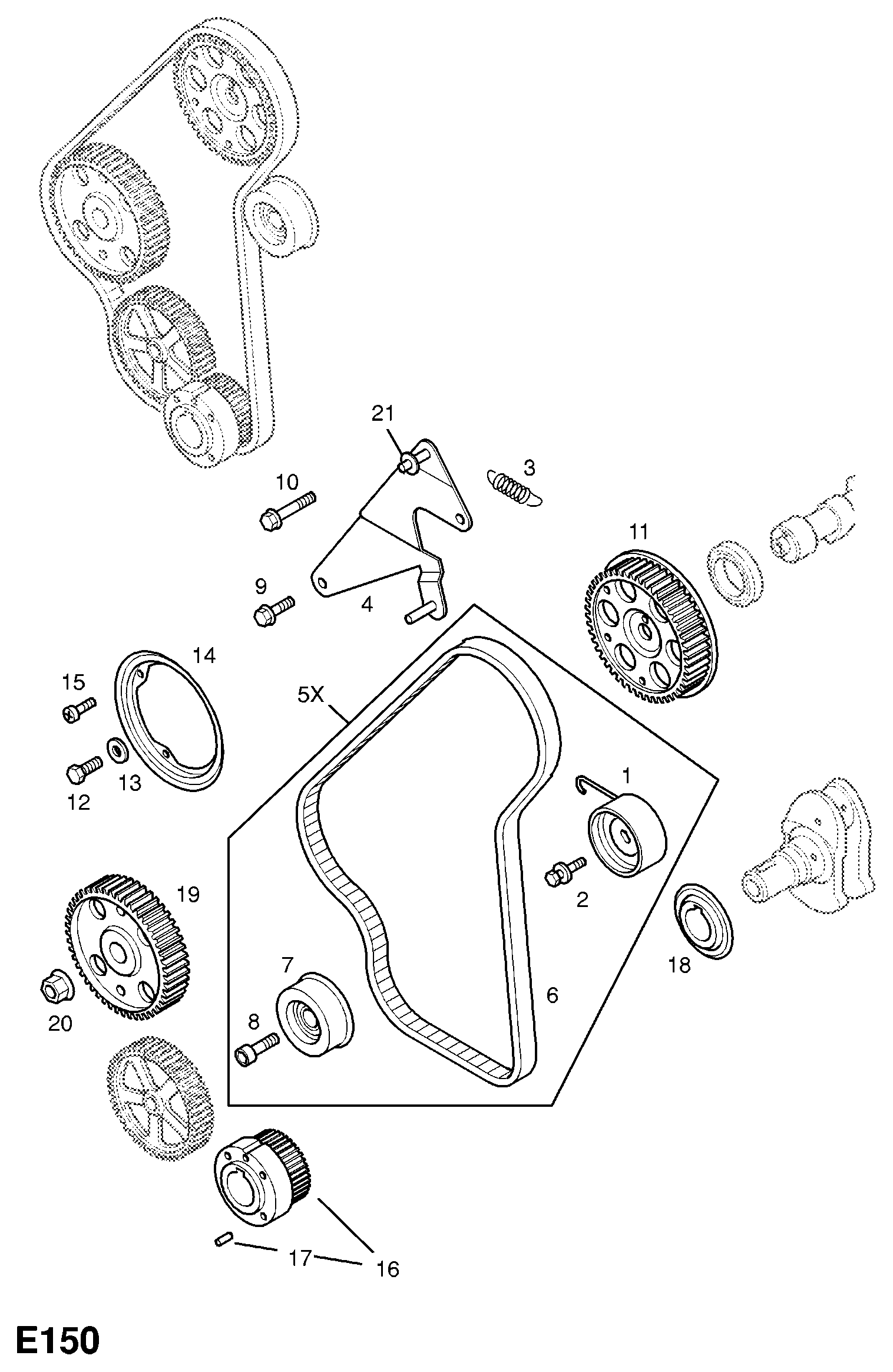 MAZDA 5636724 - Spriegotājrullītis, Gāzu sadales mehānisma piedziņas siksna ps1.lv