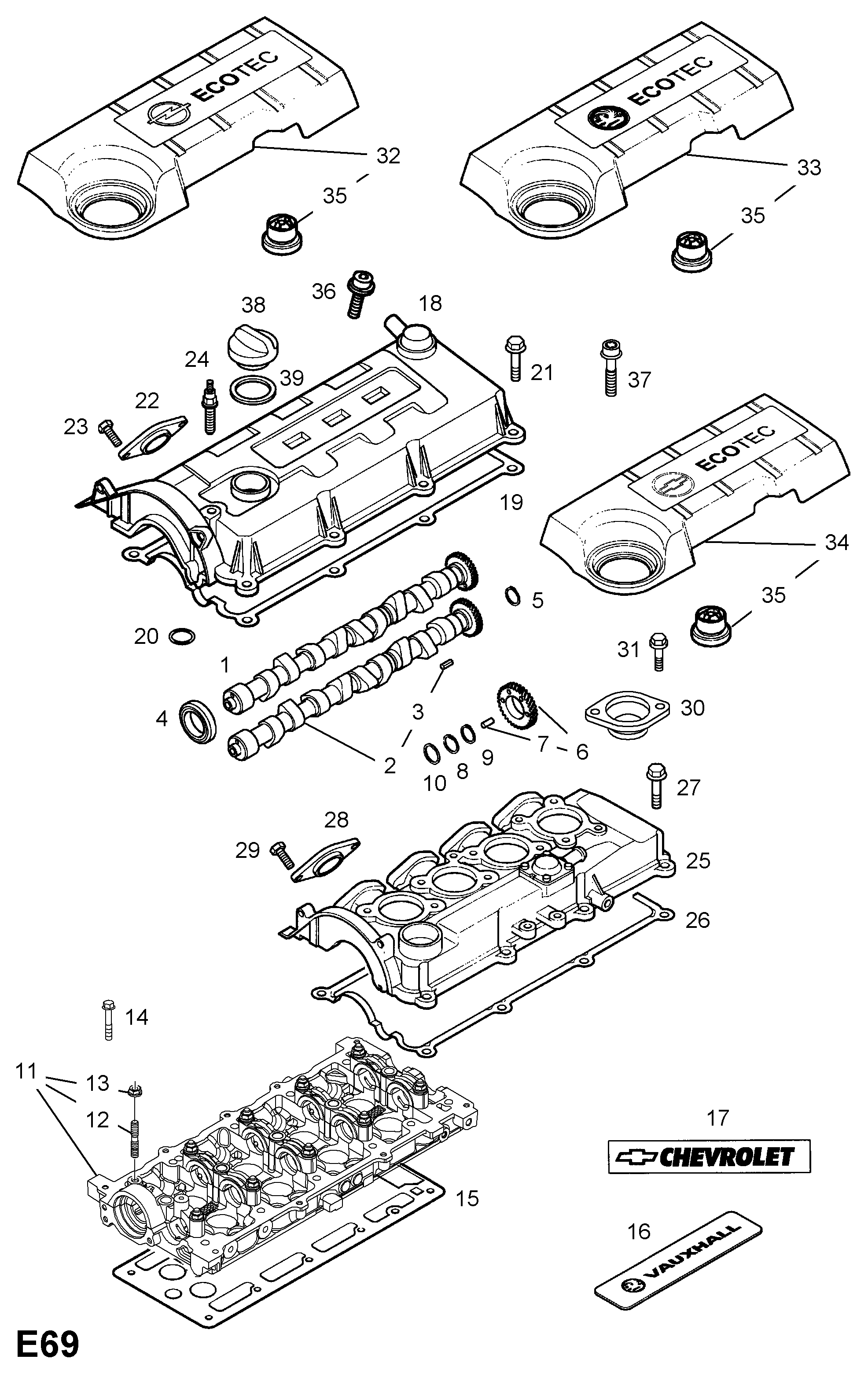 Opel 6 07 492 - Blīve, Motora bloka galvas vāks ps1.lv