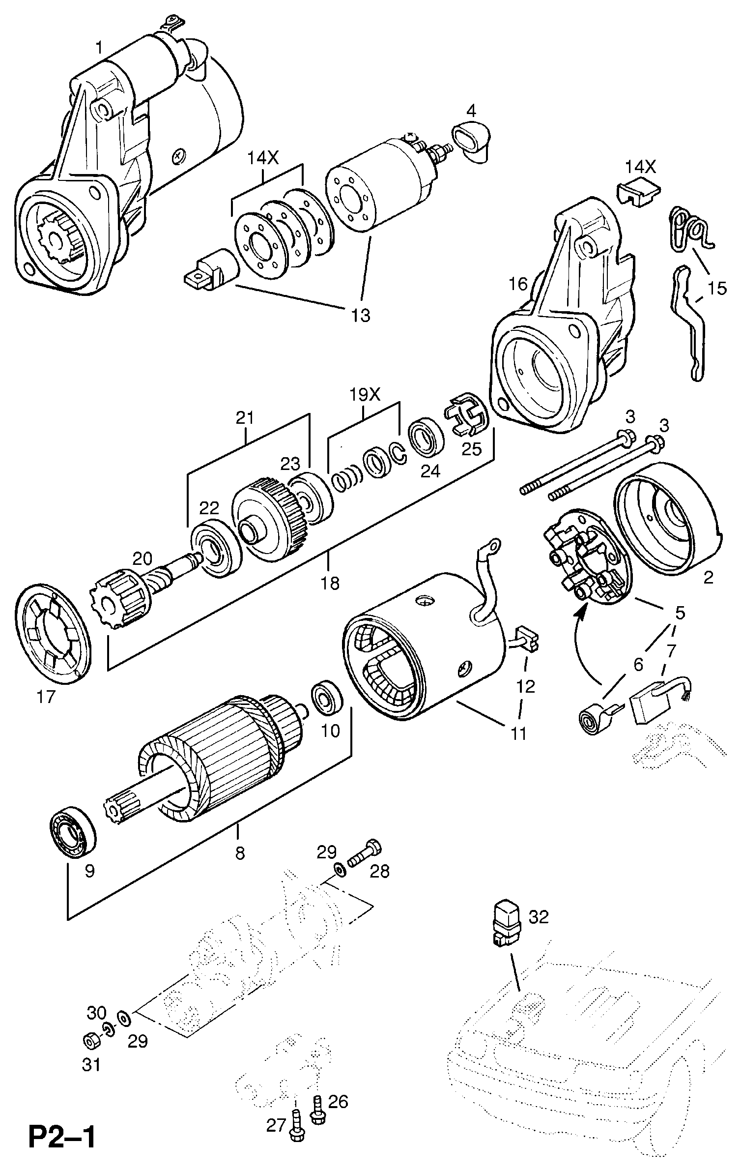 Vauxhall 12 02 154 - Starteris ps1.lv