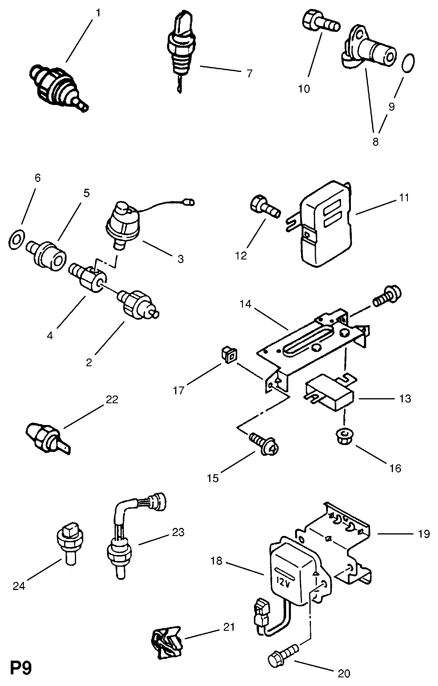 Opel 12 52 567 - Devējs, Eļļas spiediens ps1.lv