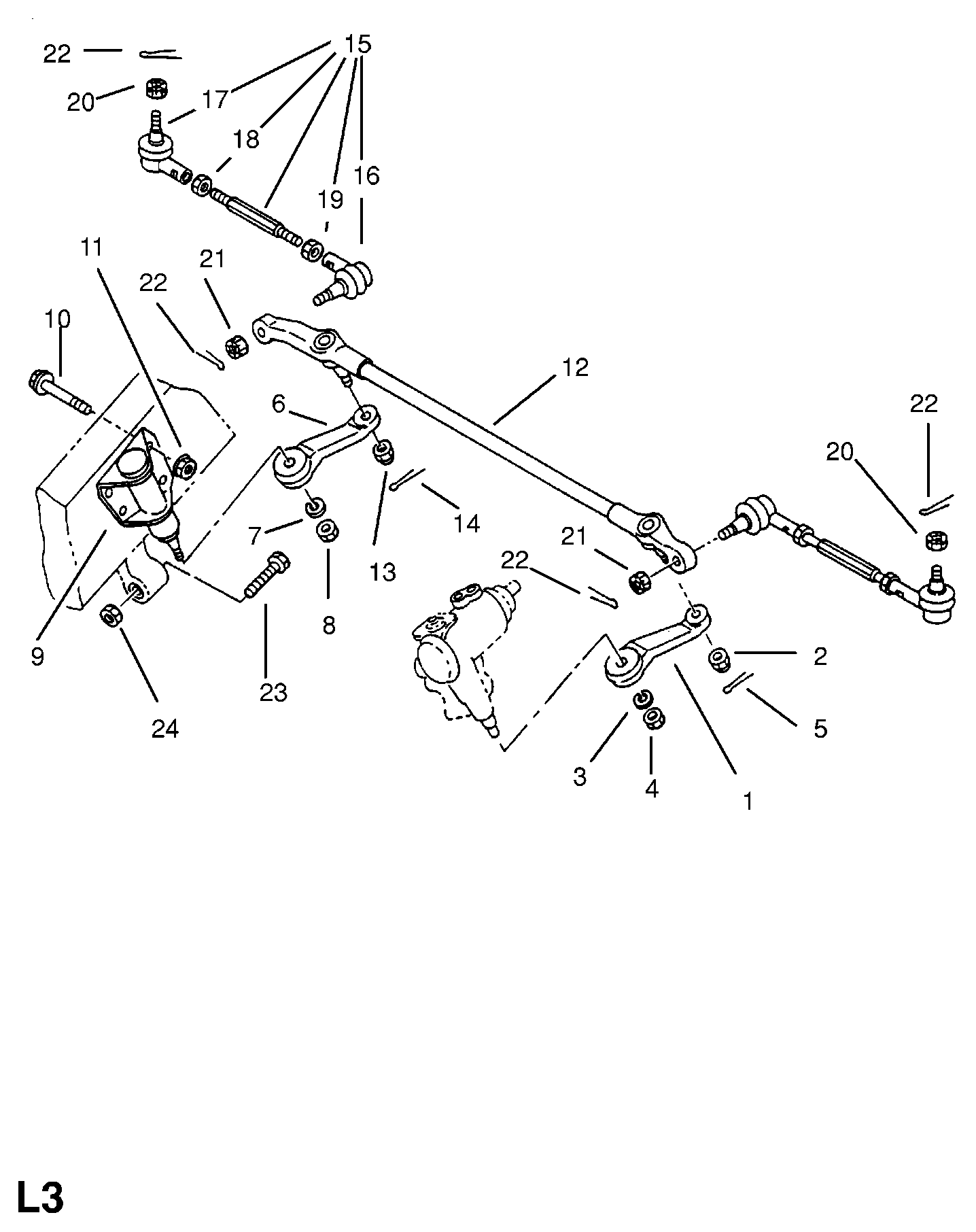 Opel 3 24 058 - Stūres šķērsstiepņa uzgalis ps1.lv