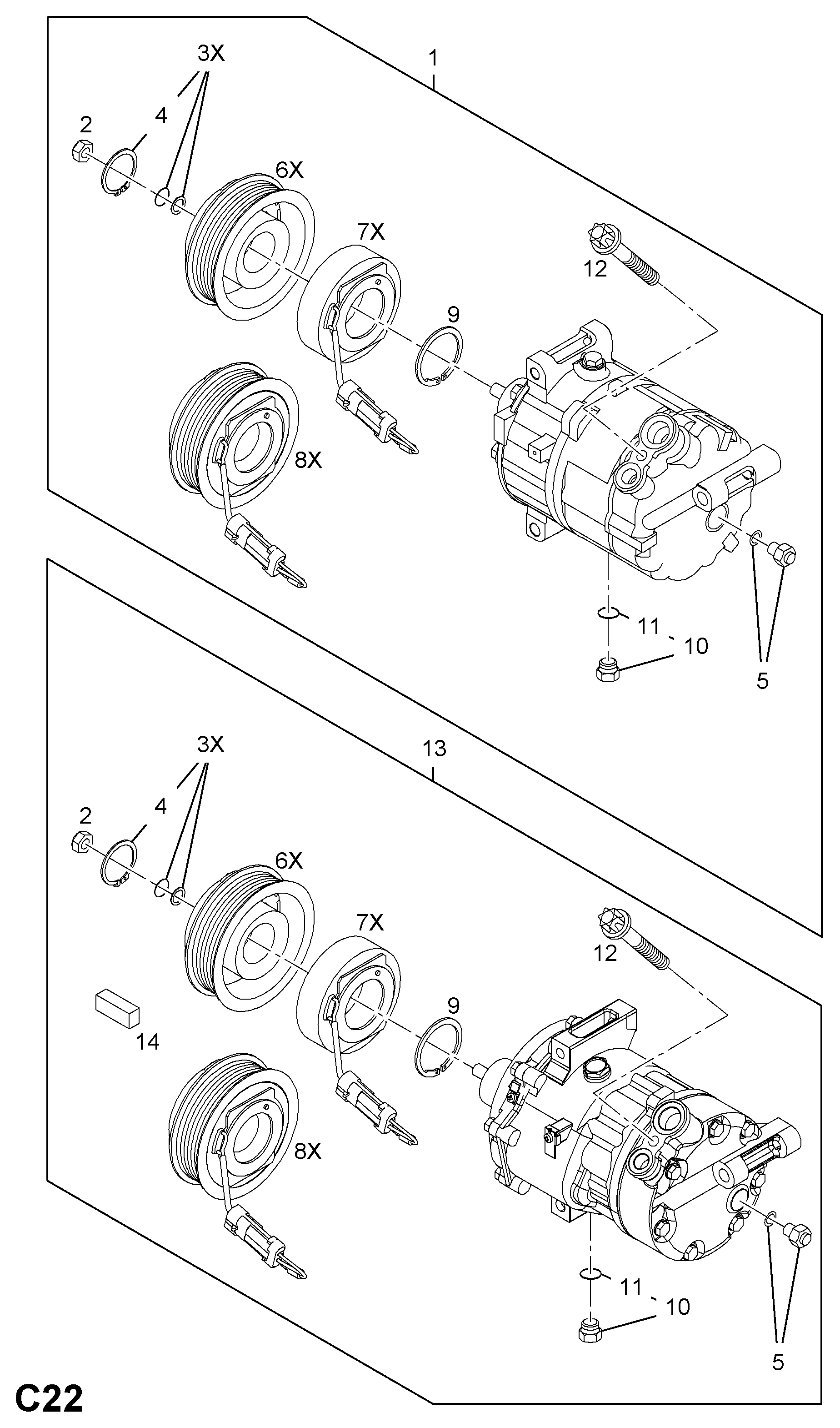 Opel 6 854 007 - Kompresors, Gaisa kond. sistēma ps1.lv