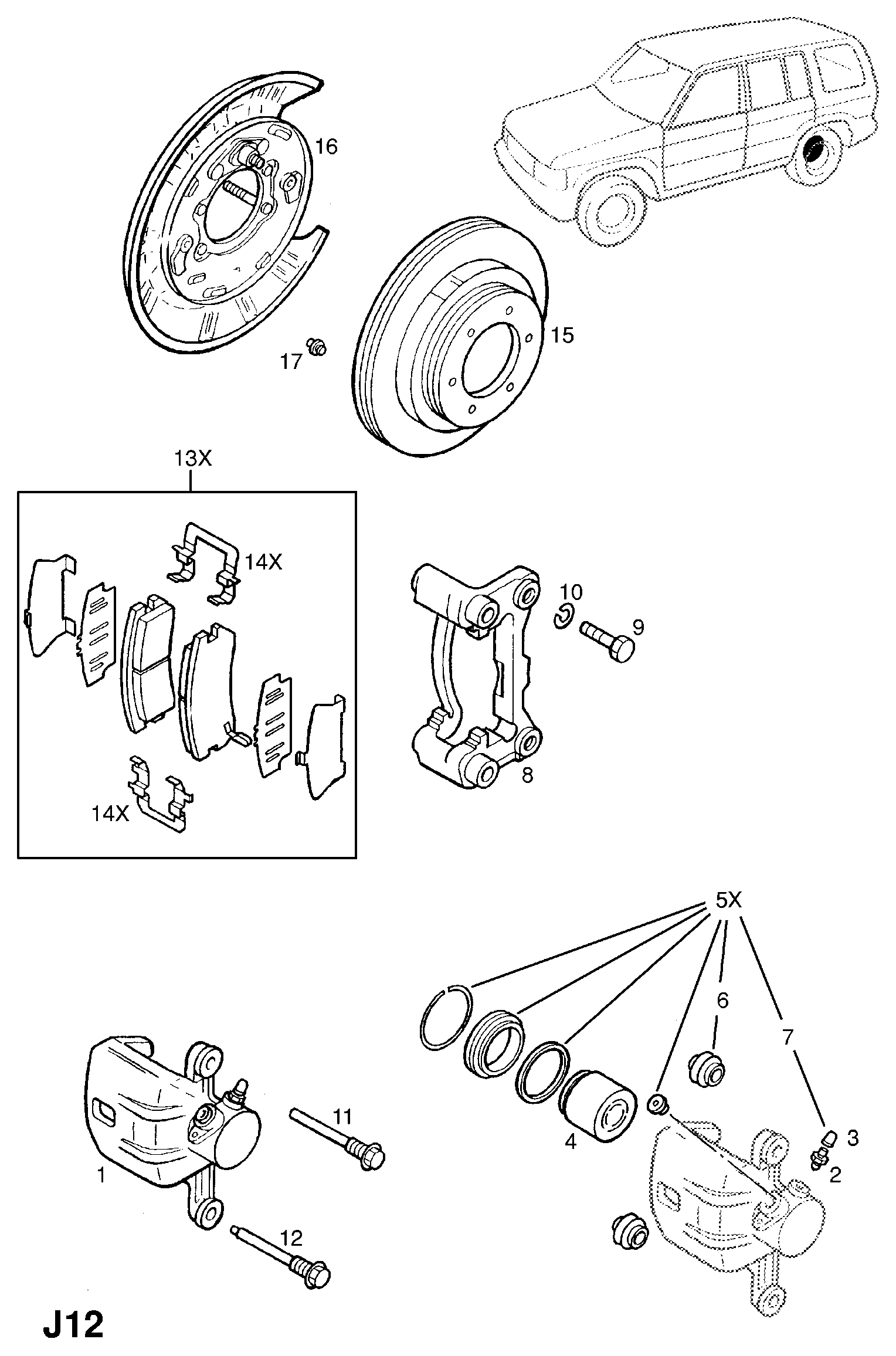 Opel 542882 - Virzītājčaulu komplekts, Bremžu suports ps1.lv