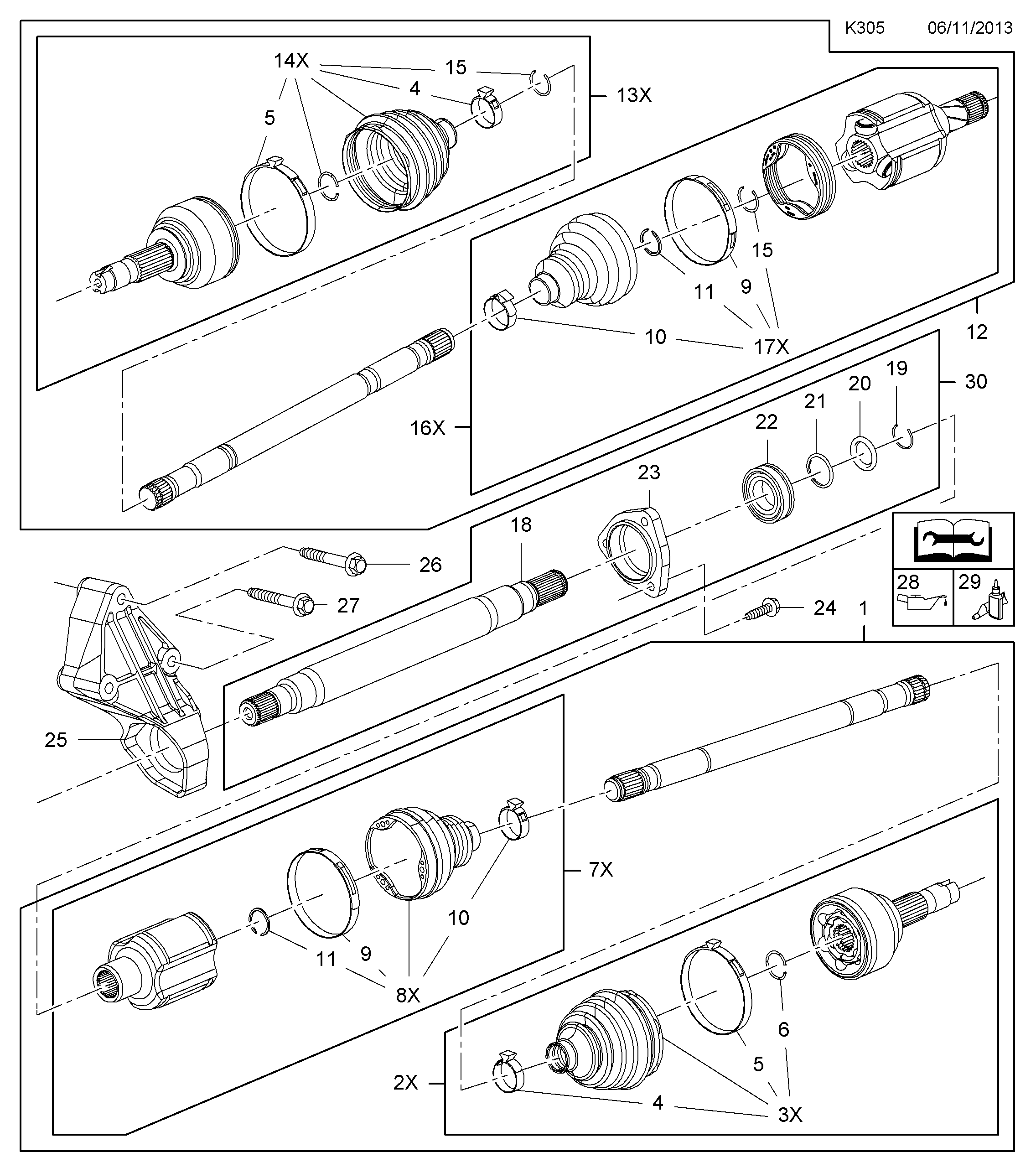 Opel 1603050 - 'Tripod' šarnīrs, Piedziņas vārpsta ps1.lv