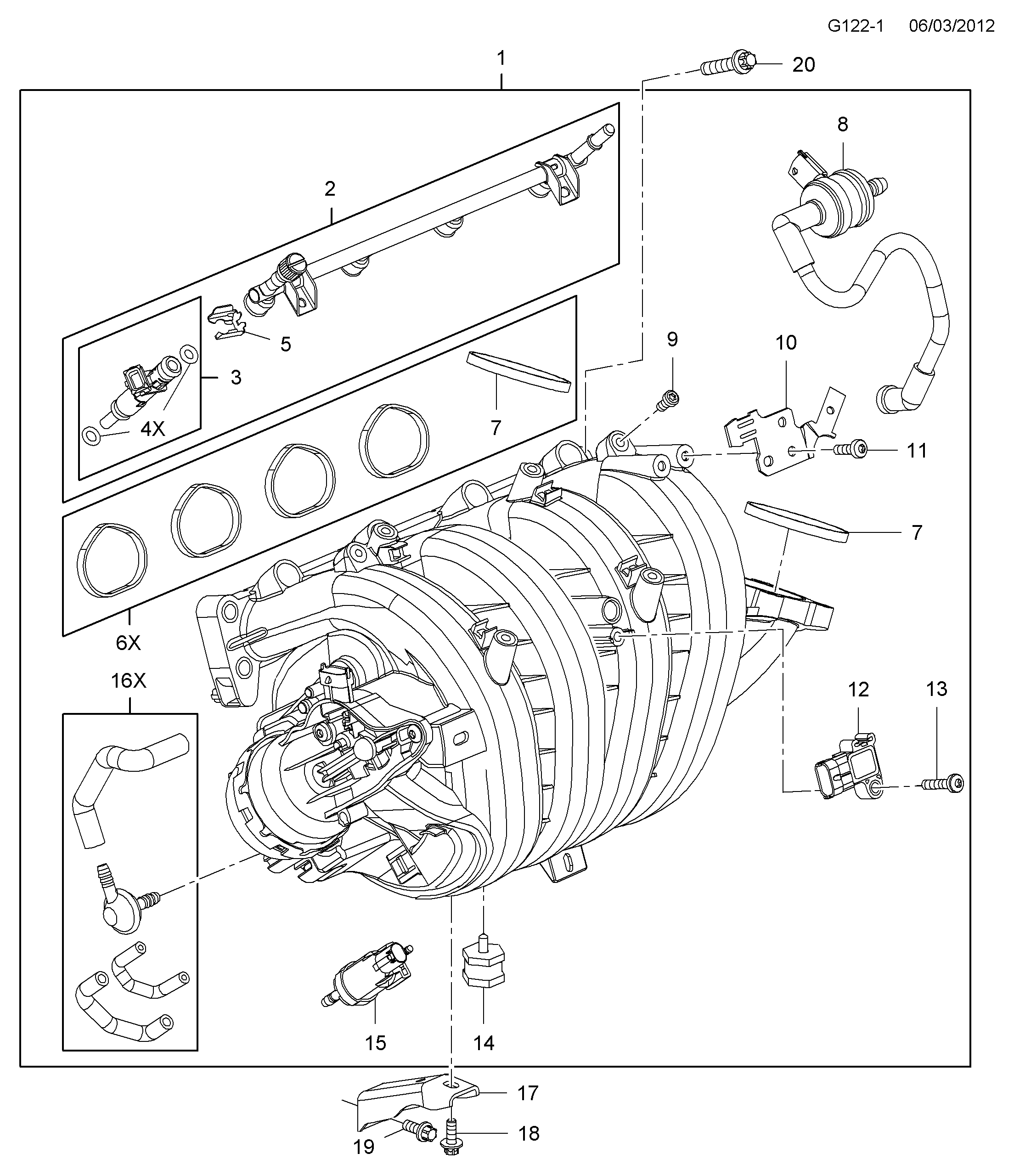 Opel 58 50 345 - Blīve, Ieplūdes kolektors ps1.lv