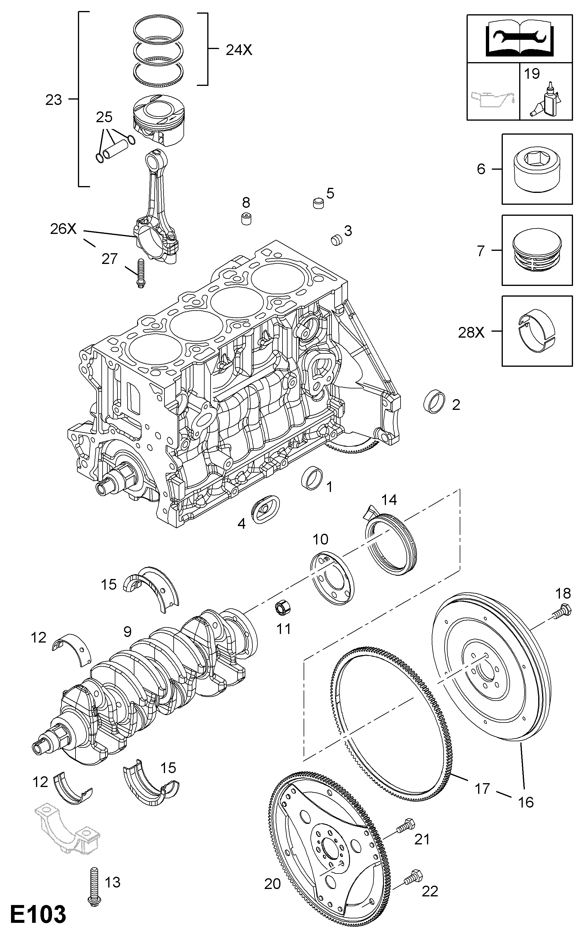 Opel 618746 - Kloķvārpstas gultnis ps1.lv