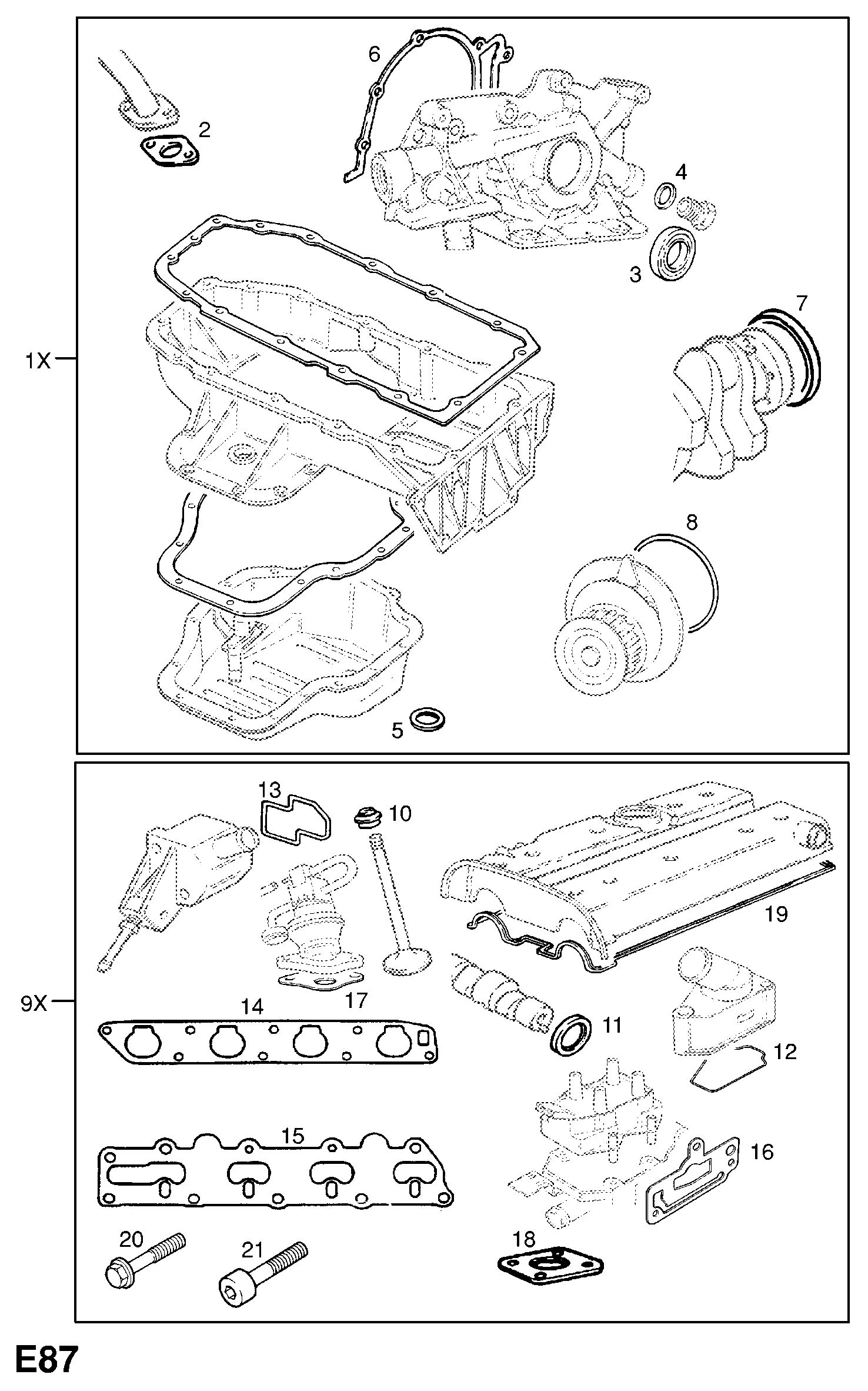 Vauxhall 16 06 787 - Blīvju komplekts, Motora bloks ps1.lv