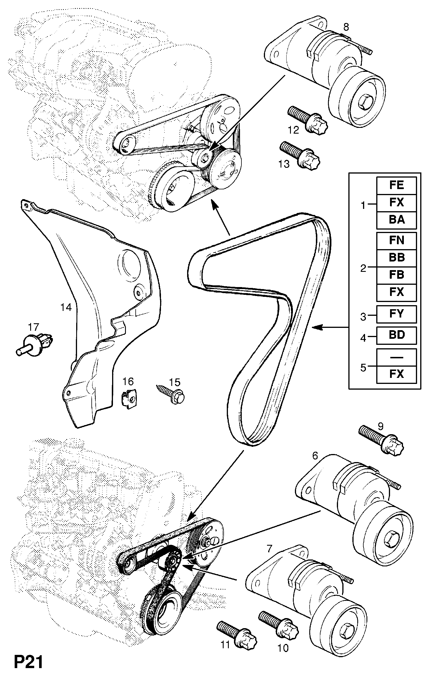 General Motors 1340533 - Siksnas spriegotājs, Ķīļsiksna ps1.lv