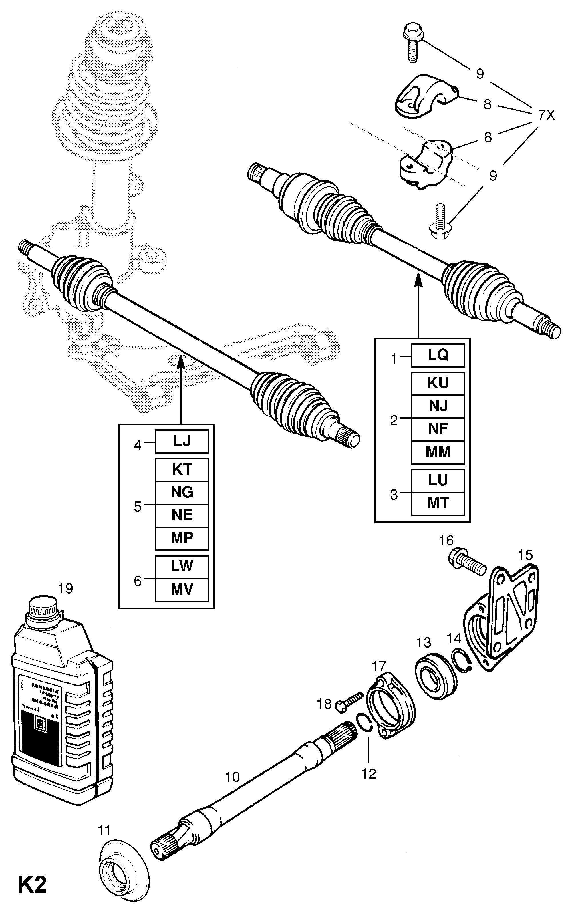 Opel 90511447 - Piedziņas vārpsta ps1.lv