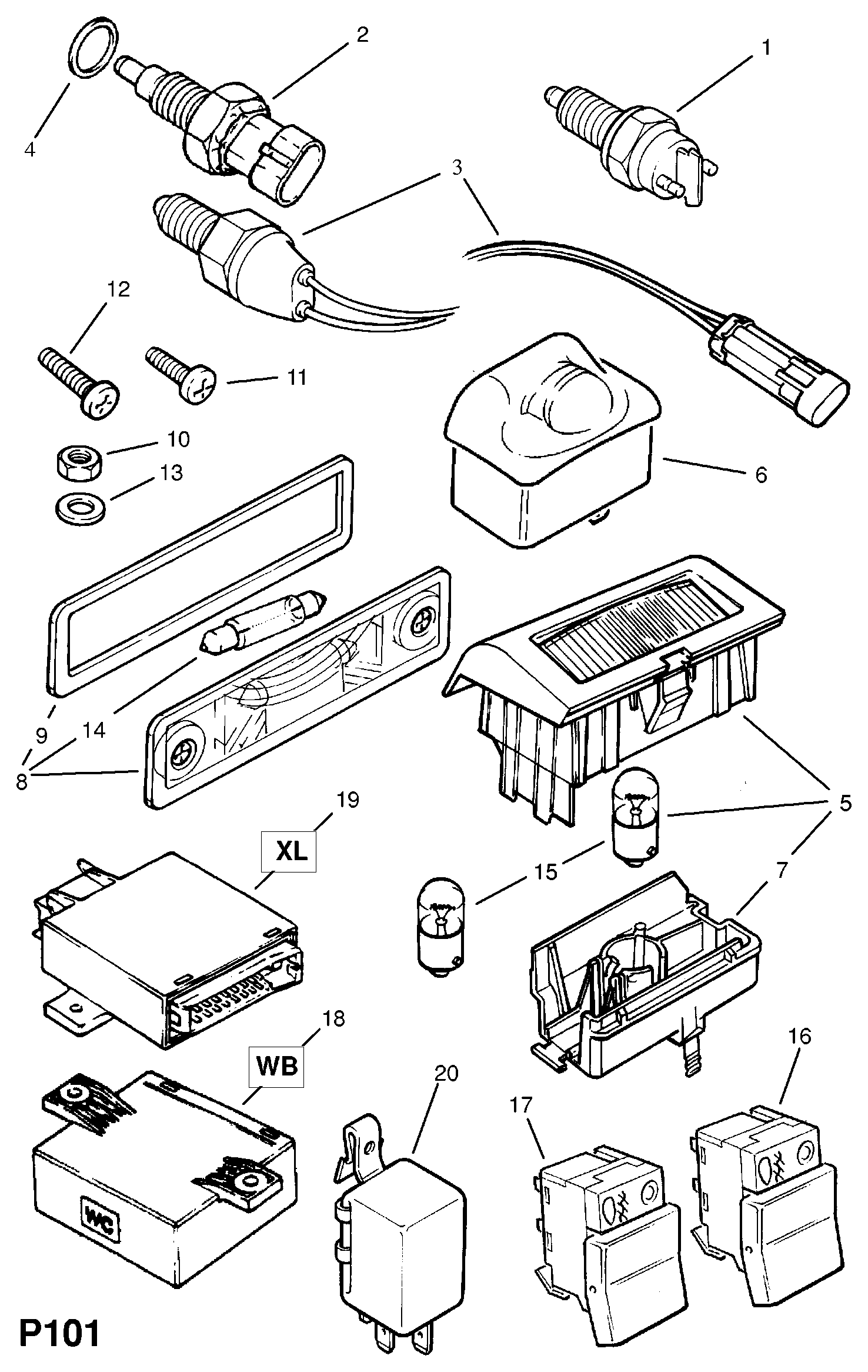 General Motors 1224143 - Numurzīmes apgaismojuma lukturis ps1.lv