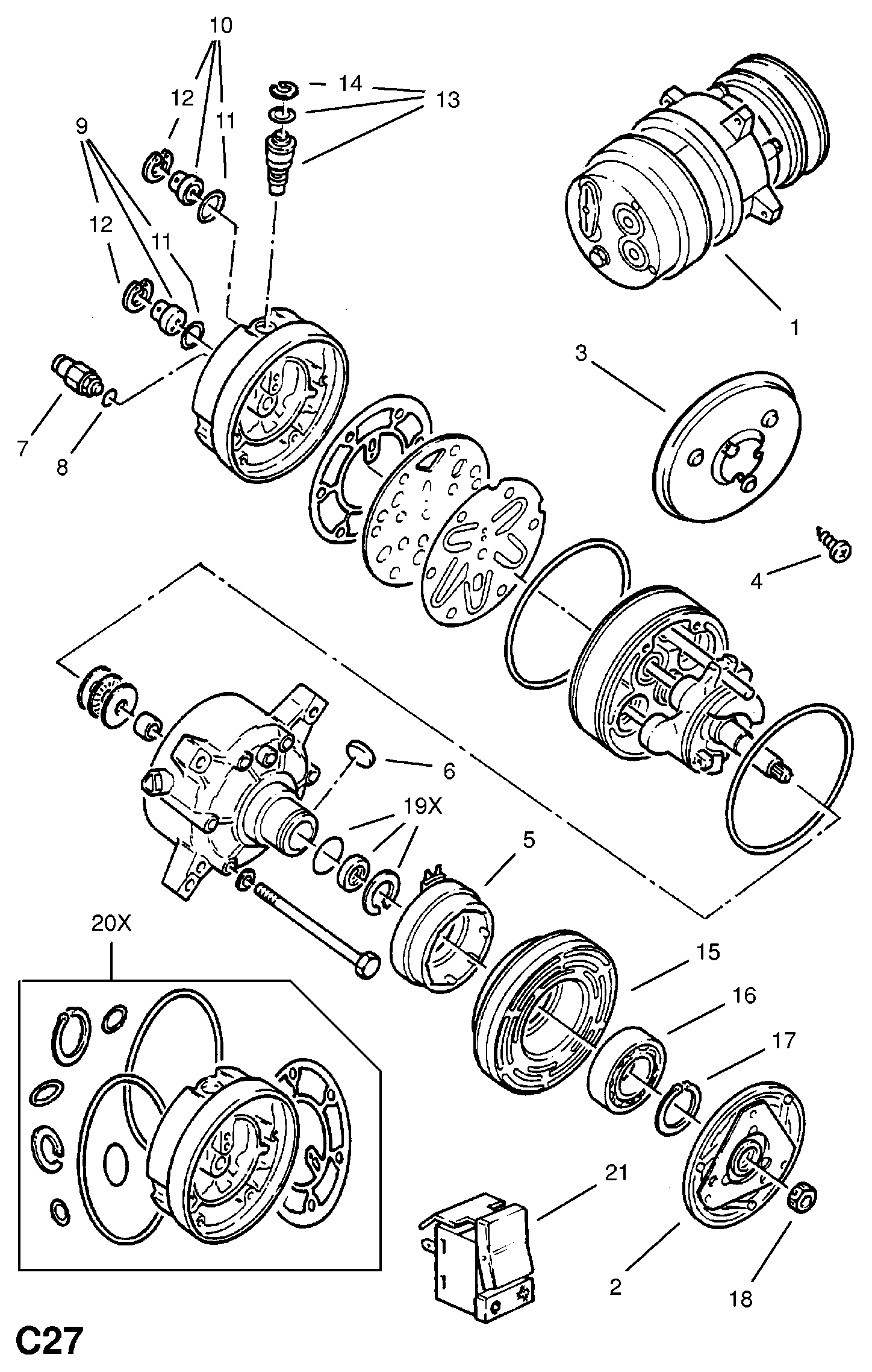 Opel 1854026 - Kompresors, Gaisa kond. sistēma ps1.lv