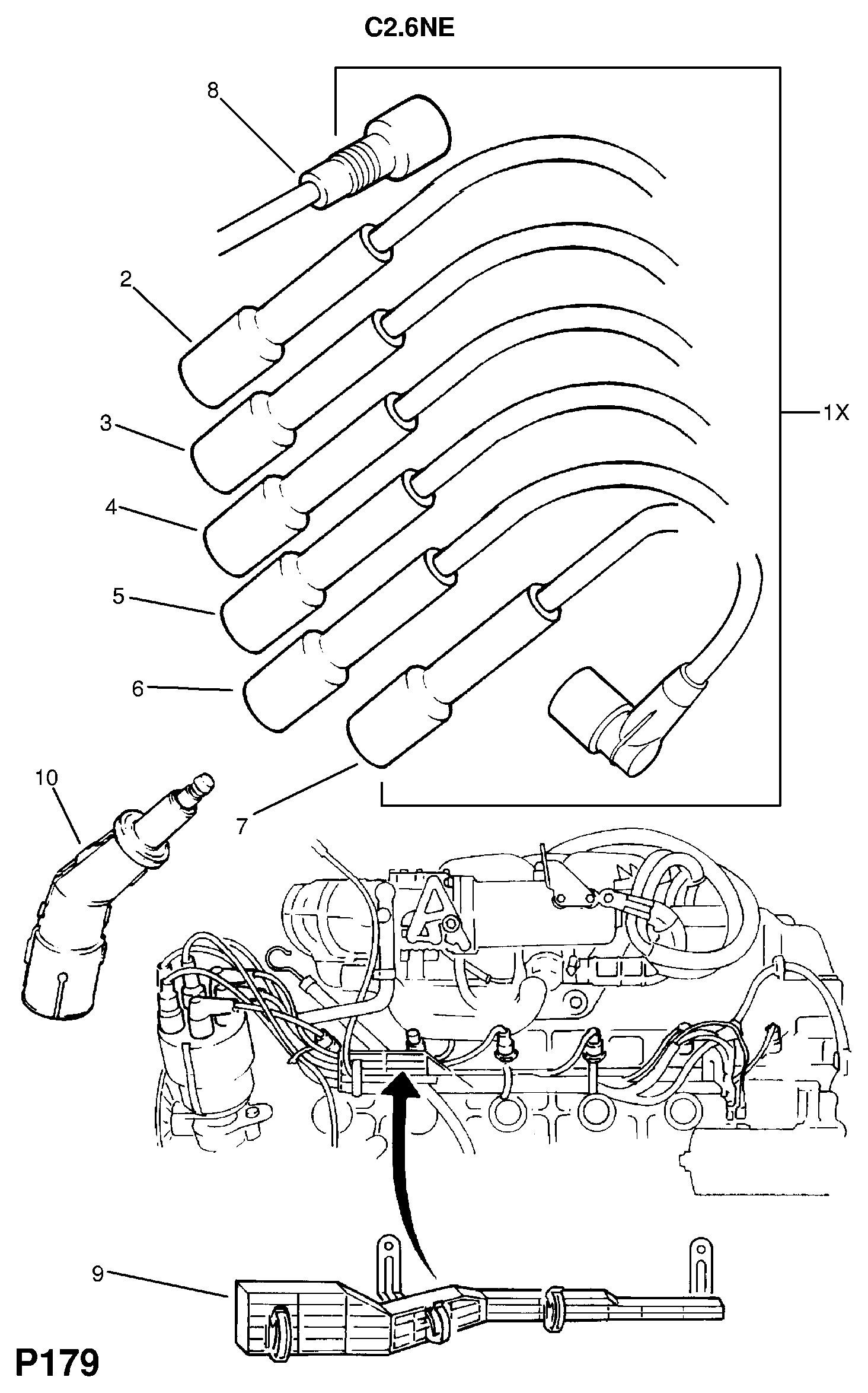 Opel 12 82 061 - Augstsprieguma vads ps1.lv