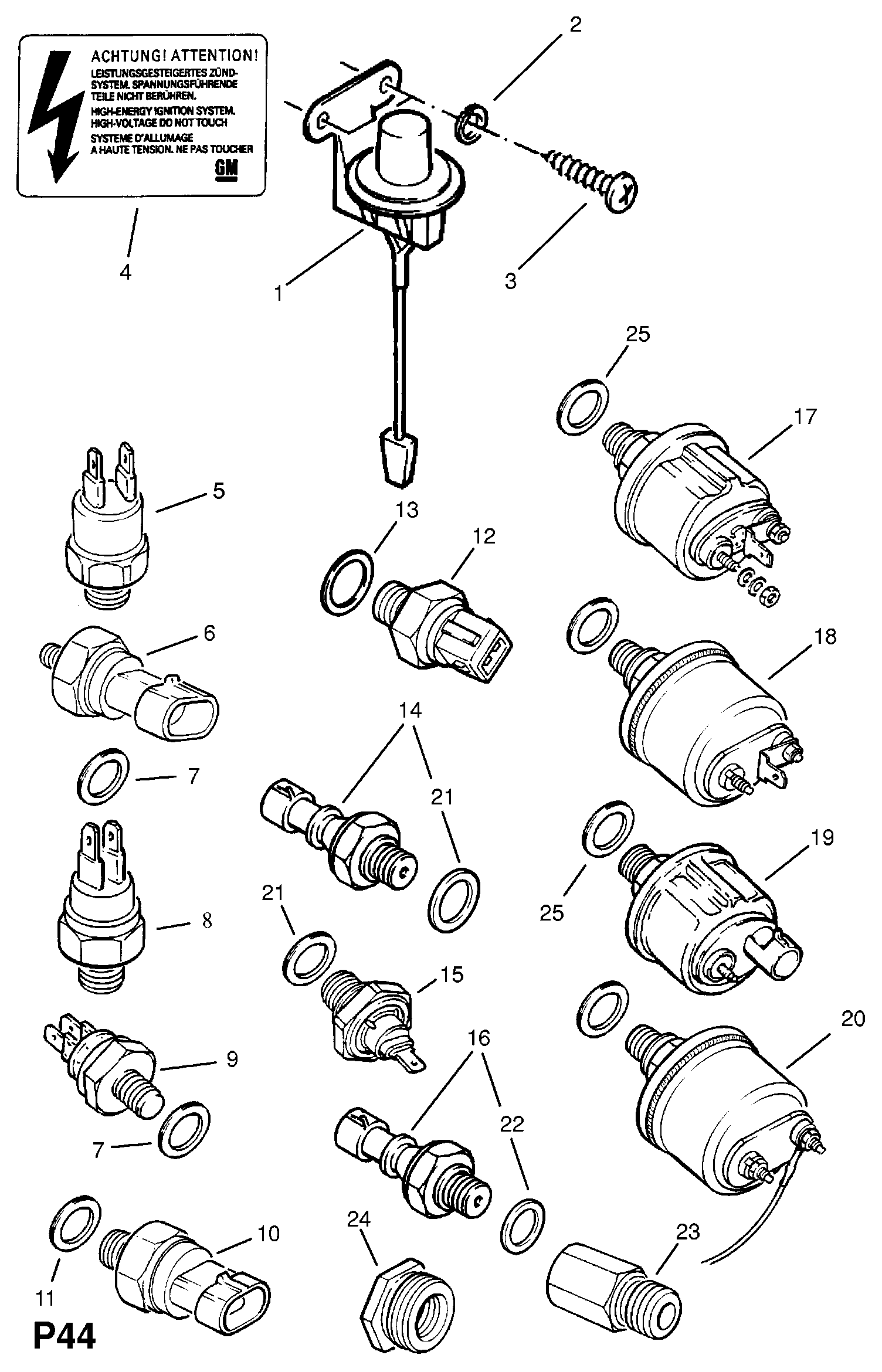 Opel 12 52 562 - Devējs, Eļļas spiediens ps1.lv