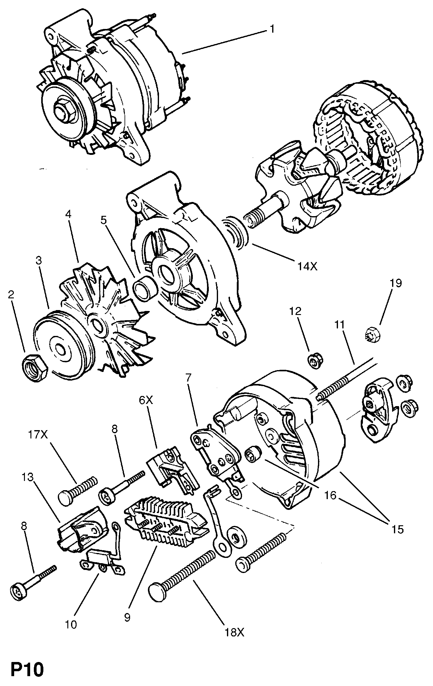 Opel 12 05 409 - Taisngriezis, Ģenerators ps1.lv