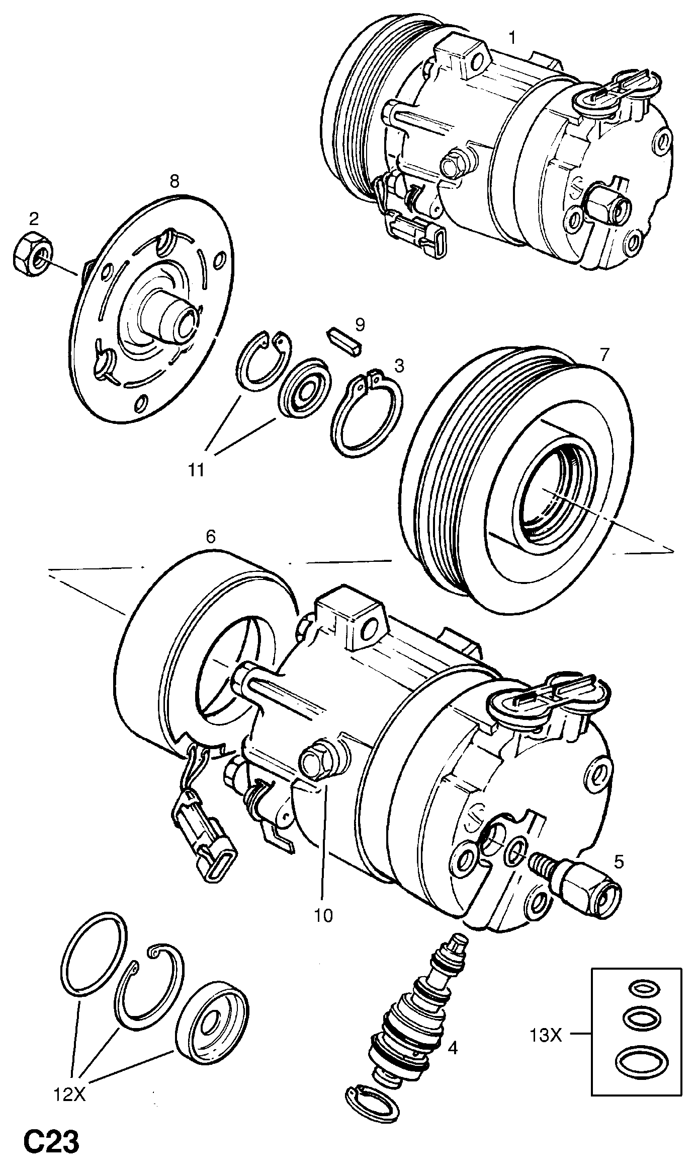 Cadillac 1854 043 - Kompresors, Gaisa kond. sistēma ps1.lv