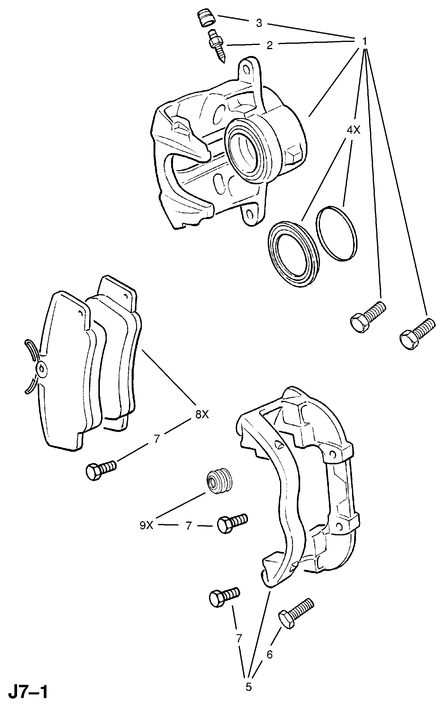 Opel 1605033 - Bremžu uzliku kompl., Disku bremzes ps1.lv