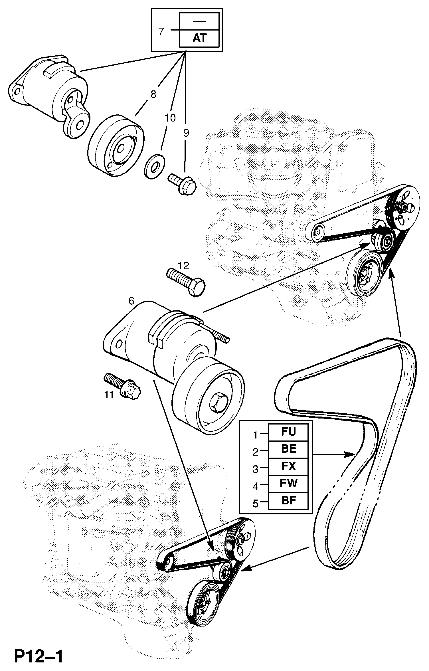 General Motors 6340532 - Siksnas spriegotājs, Ķīļsiksna ps1.lv