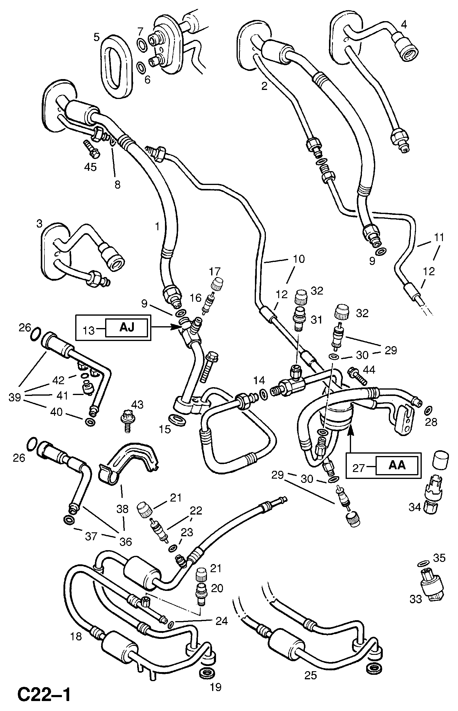 Opel 1854774 - Spiediena slēdzis, Gaisa kondicionēšanas sistēma ps1.lv