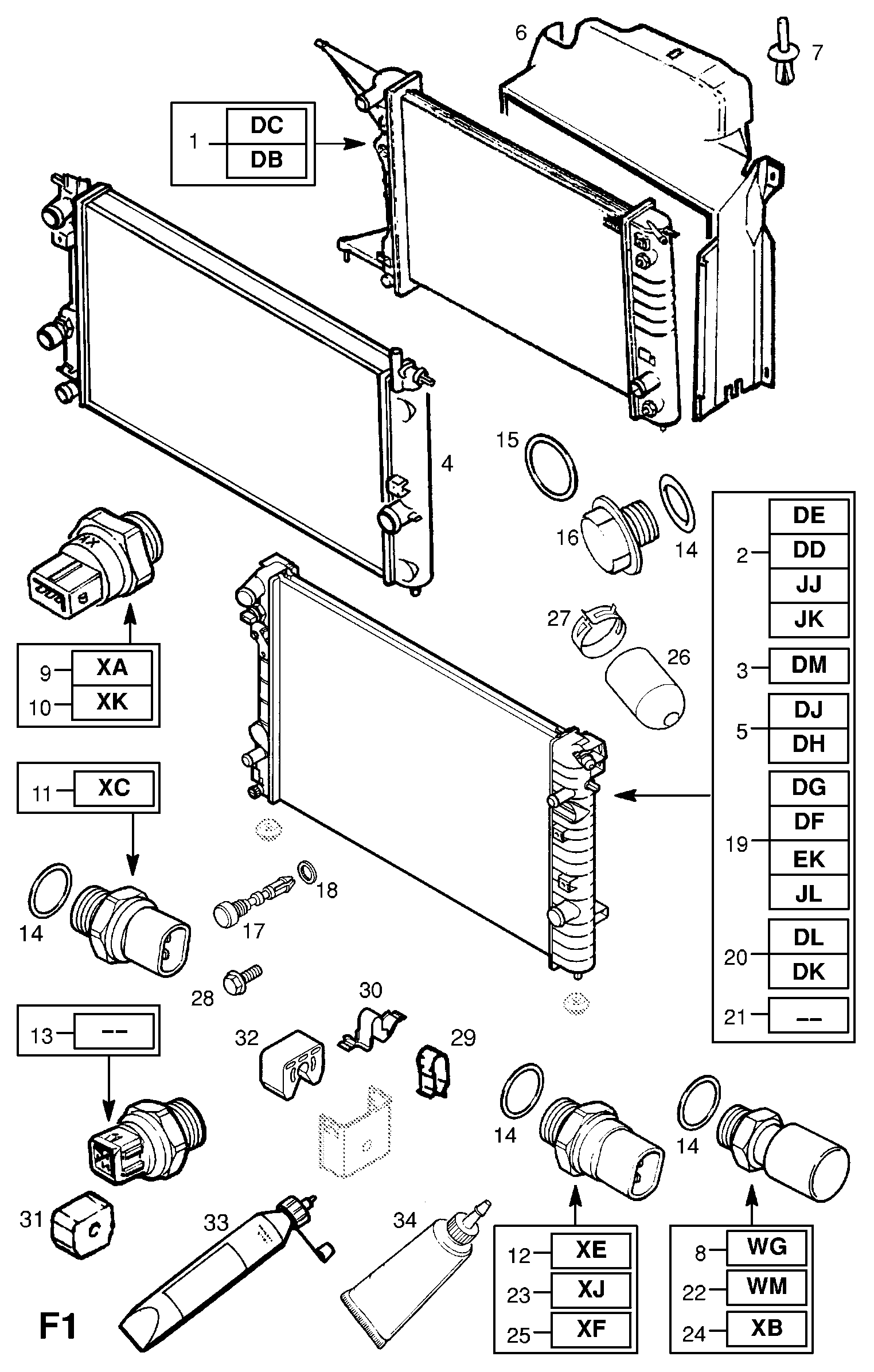 Vauxhall 1341011 - Termoslēdzis, Radiatora ventilators ps1.lv