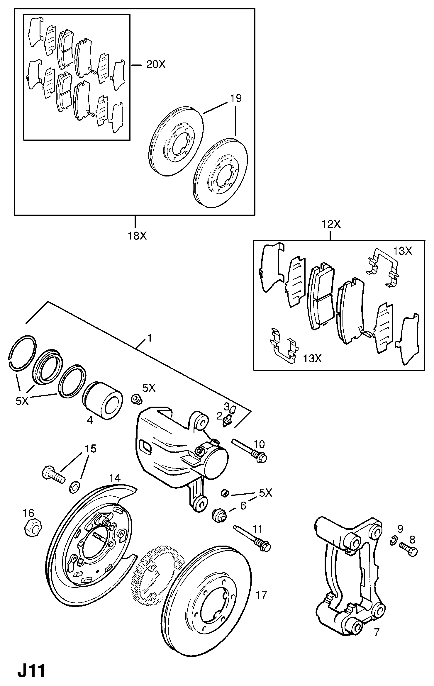 Opel 543331 - Virzītājčaulu komplekts, Bremžu suports ps1.lv