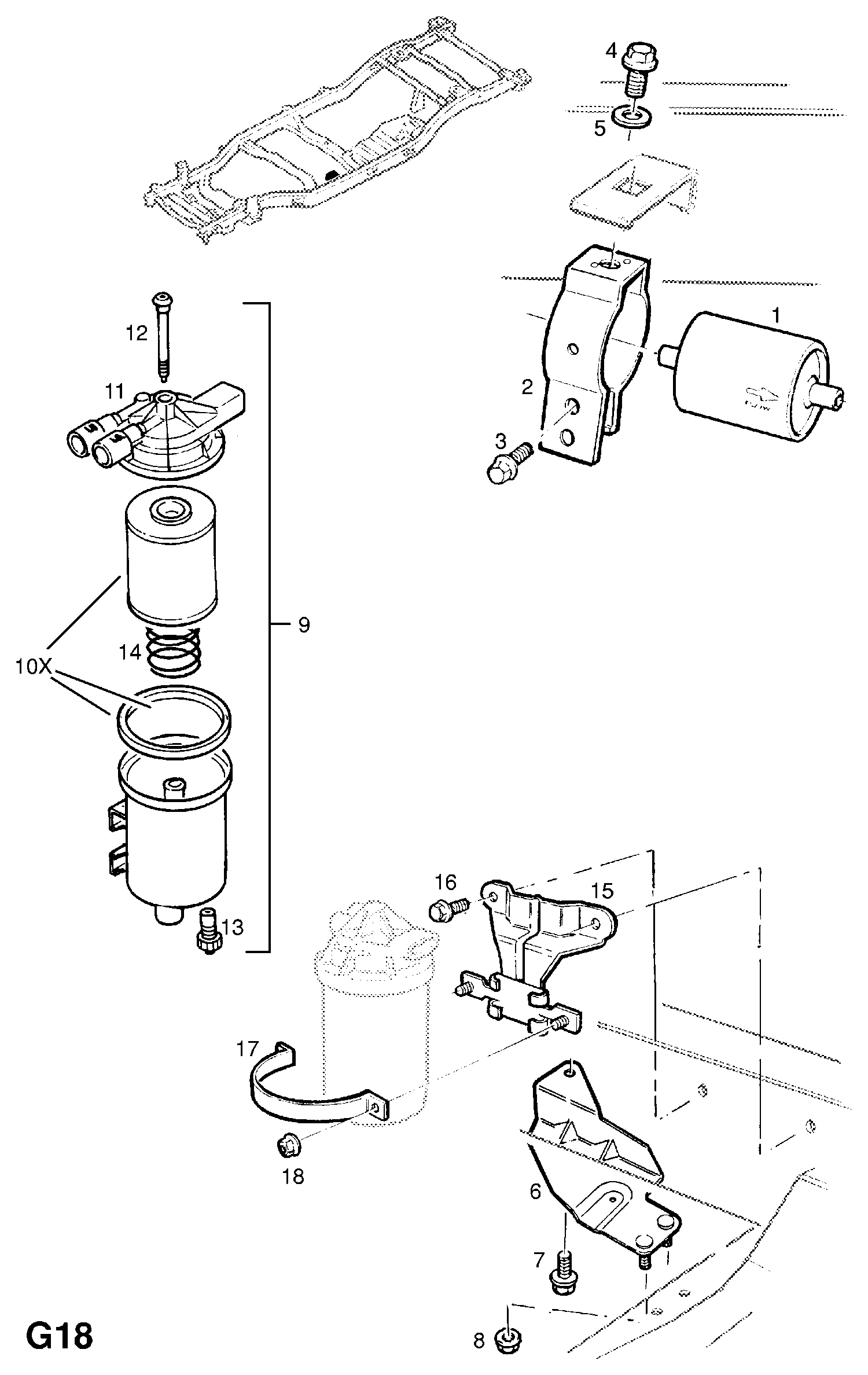 Opel 818536 - Degvielas filtrs ps1.lv