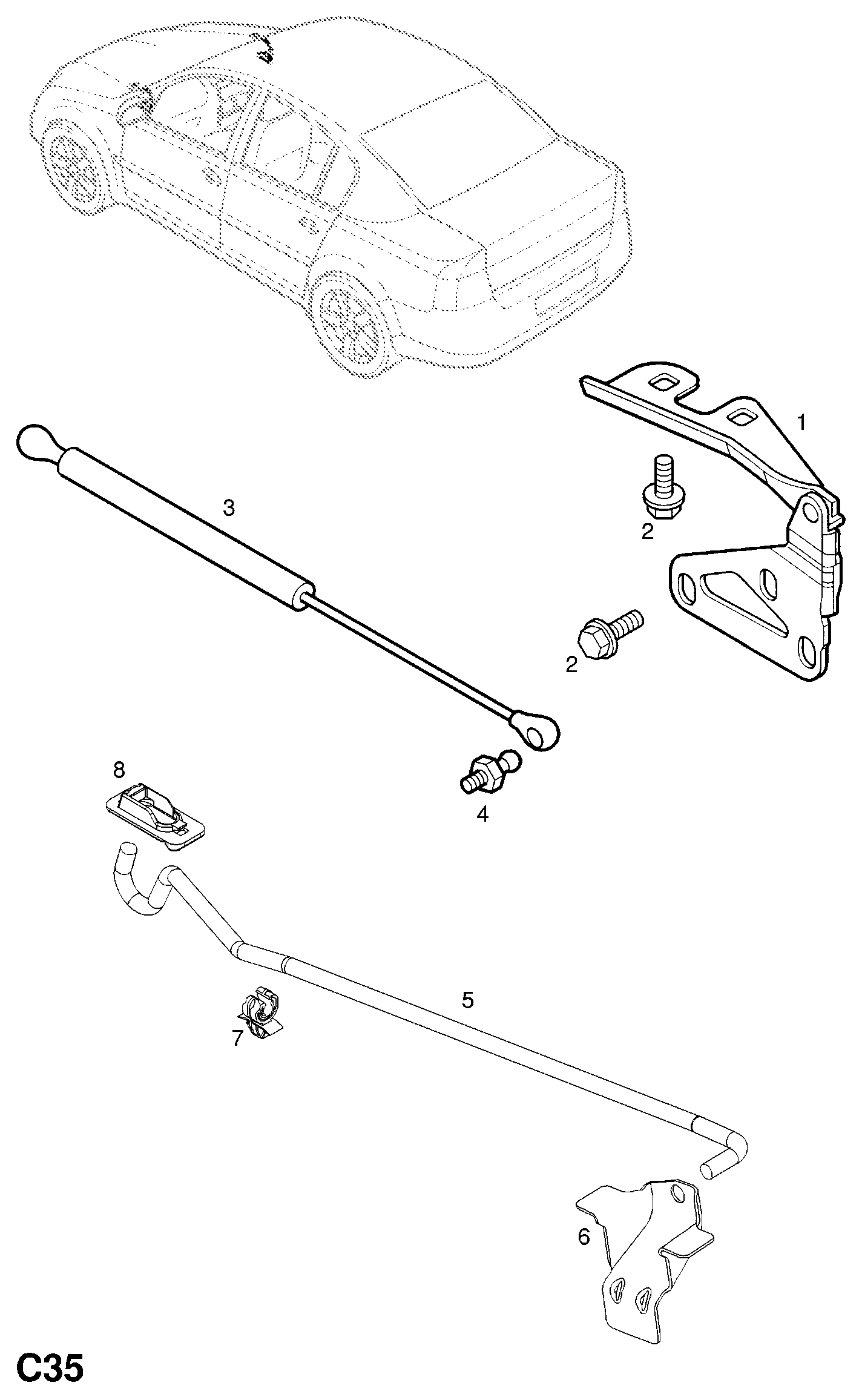 Opel 11 80 012 - Gāzes atspere, Motora pārsegs ps1.lv