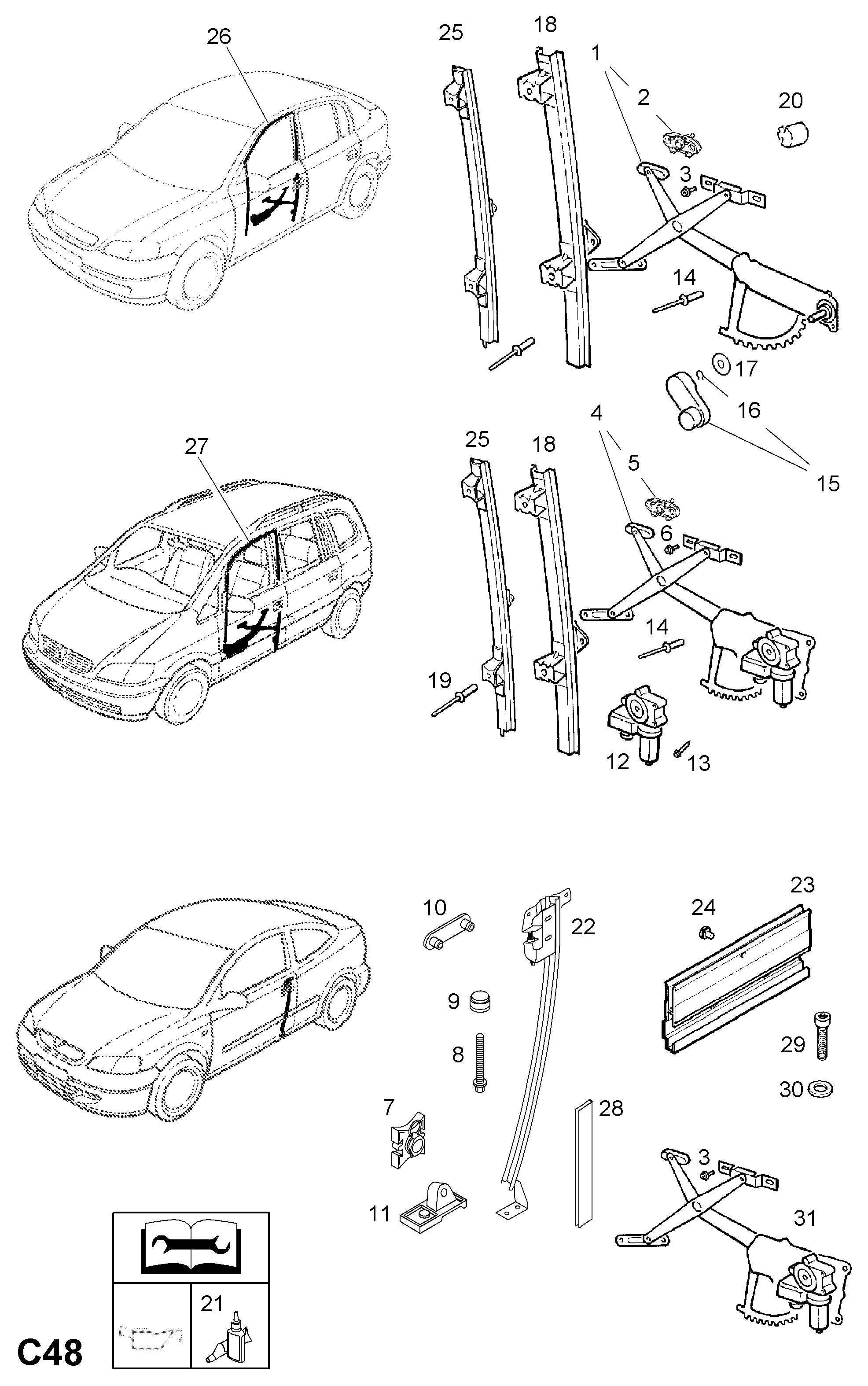 Opel 51 40 020 - Stikla pacelšanas mehānisms ps1.lv