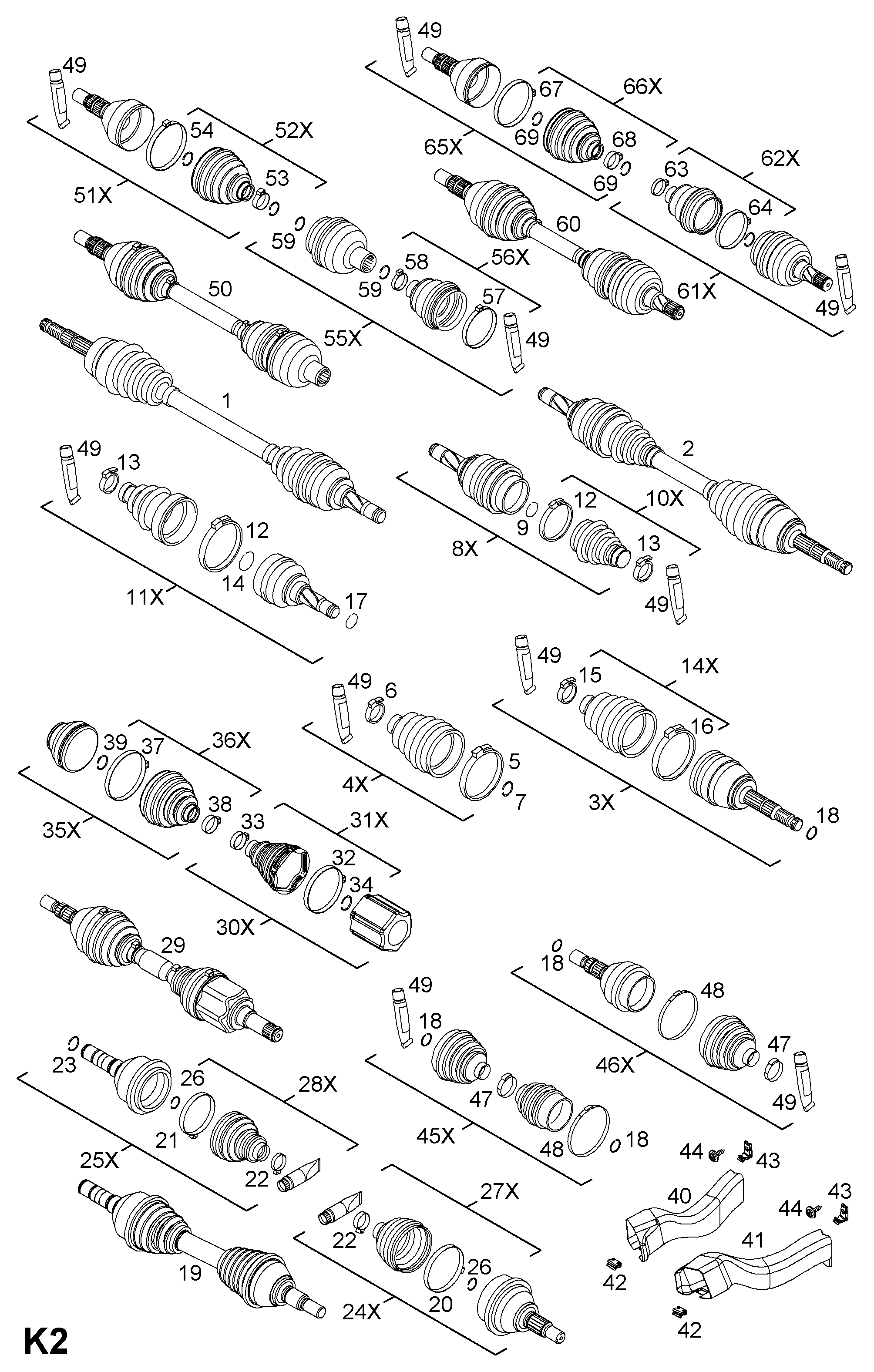 Opel 374470 - Piedziņas vārpsta ps1.lv