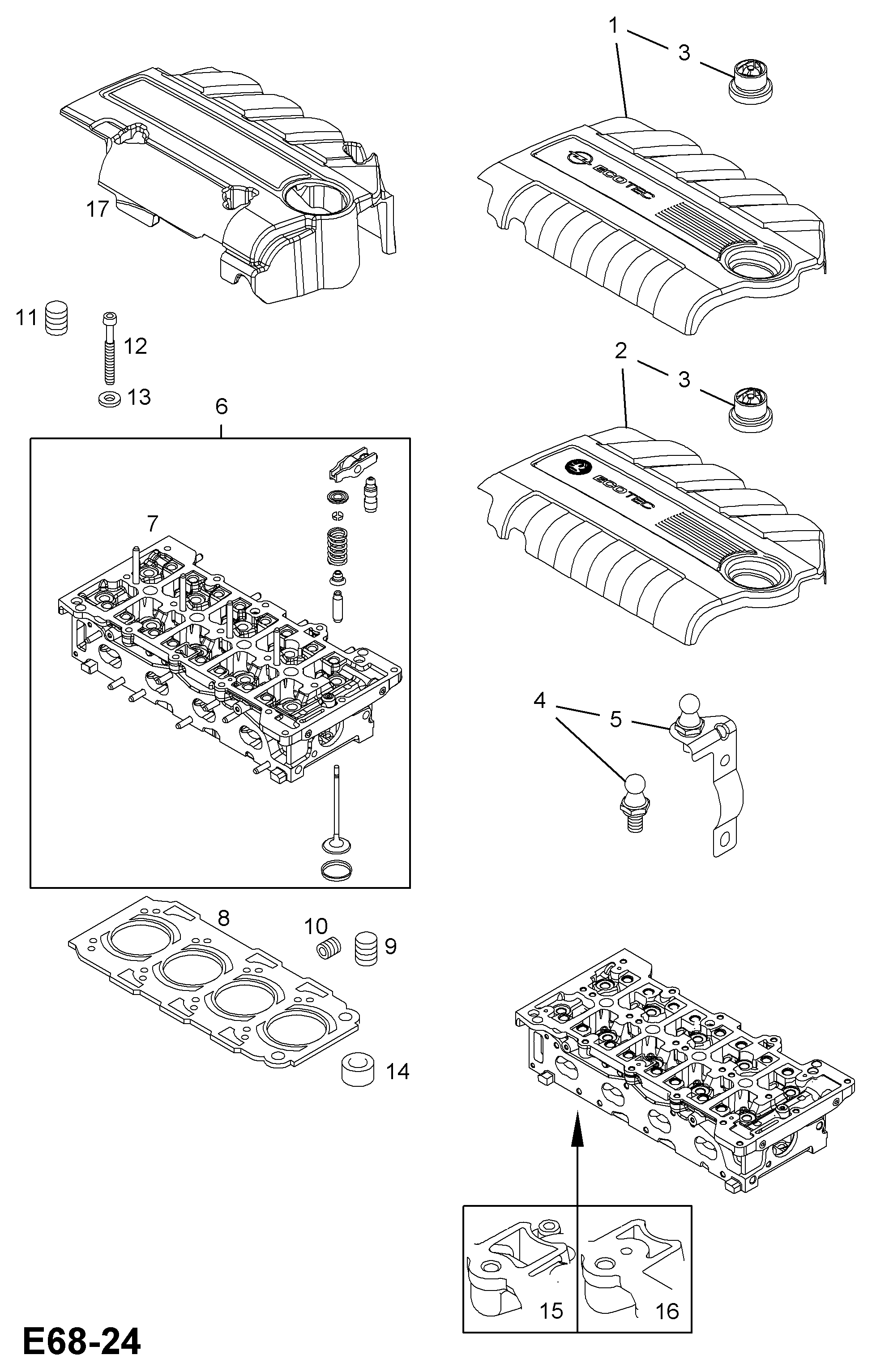 Opel 5607967 - Cilindru galvas skrūvju komplekts ps1.lv