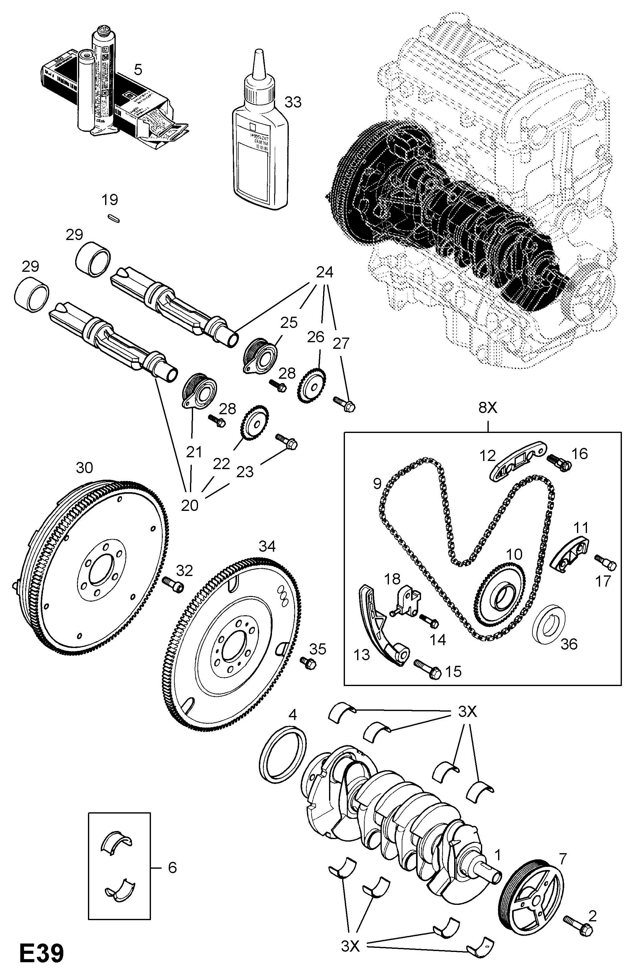 Opel 615 054 - Sadales vārpstas piedziņas ķēdes komplekts ps1.lv