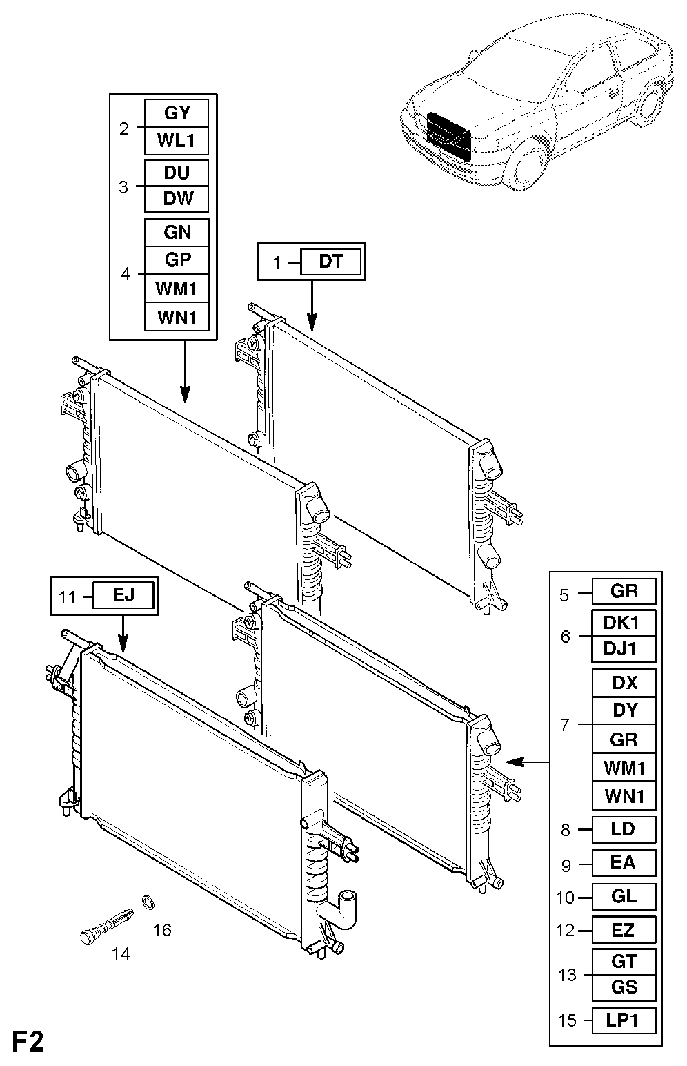 GMC 1300257 - Radiators, Motora dzesēšanas sistēma ps1.lv