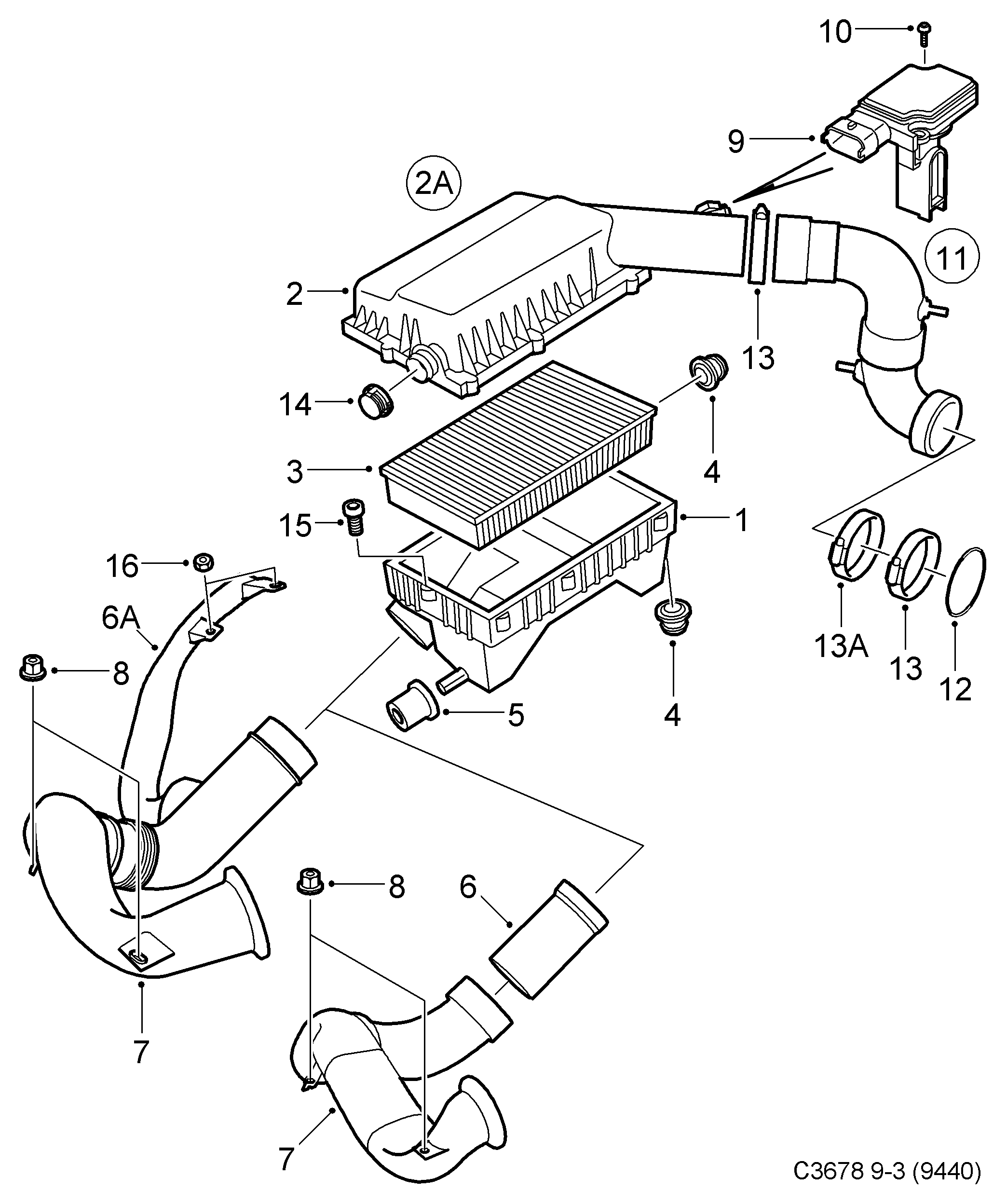 Opel 12786800 - Gaisa filtrs ps1.lv