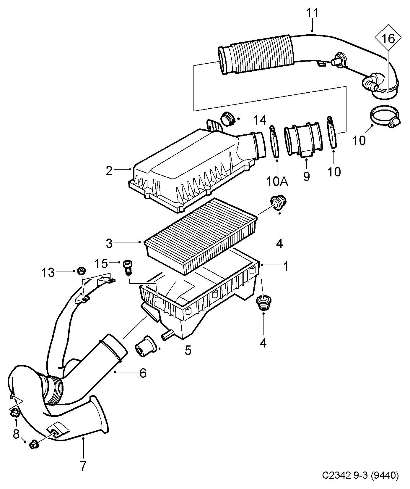 VW 12804494 - Gaisa filtrs ps1.lv