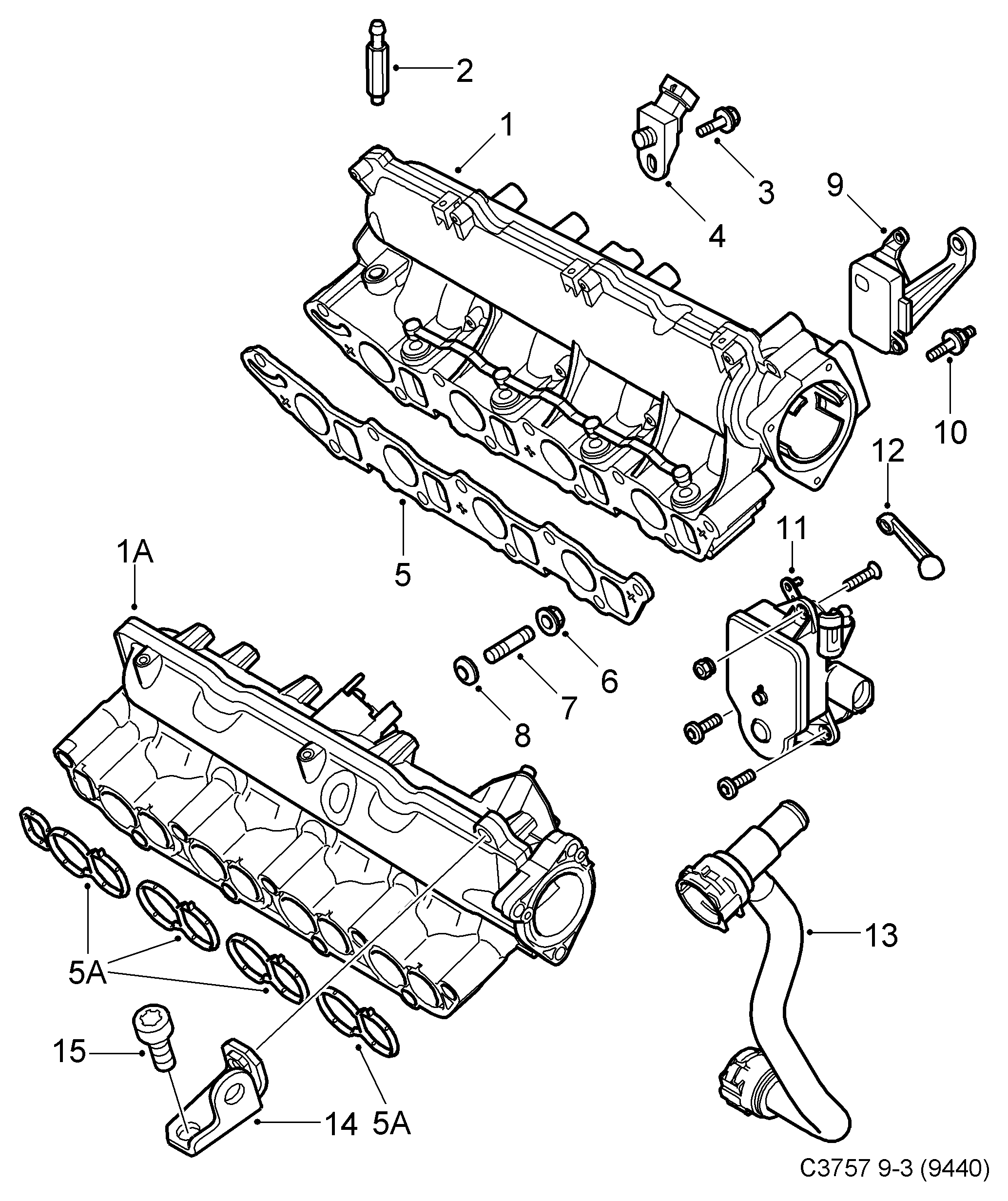 Opel 93 179 058 - Blīve, Ieplūdes kolektors ps1.lv