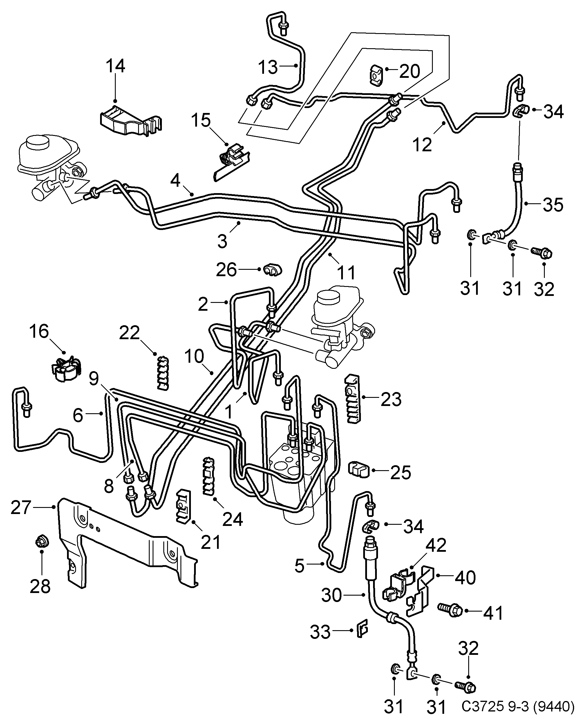 SAAB 24436541 - Bremžu šļūtene ps1.lv