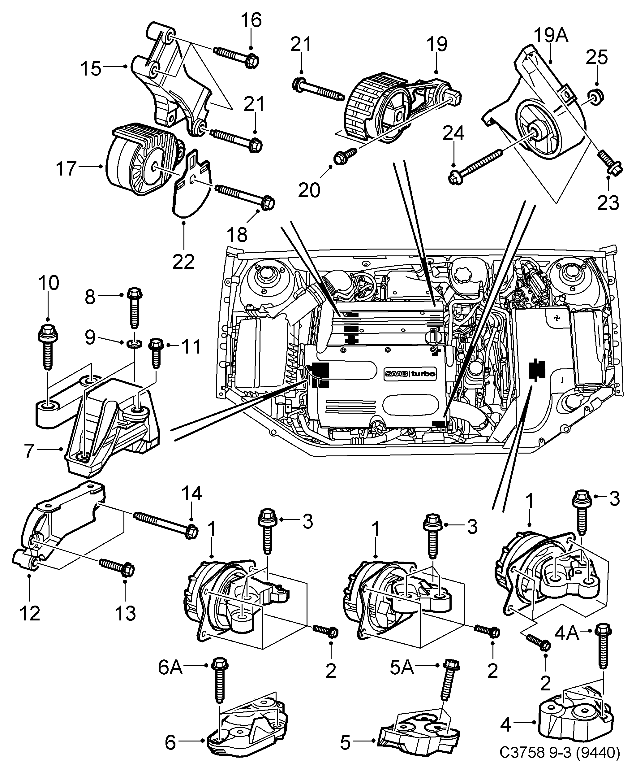 Vauxhall 9156932 - Piekare, Dzinējs ps1.lv