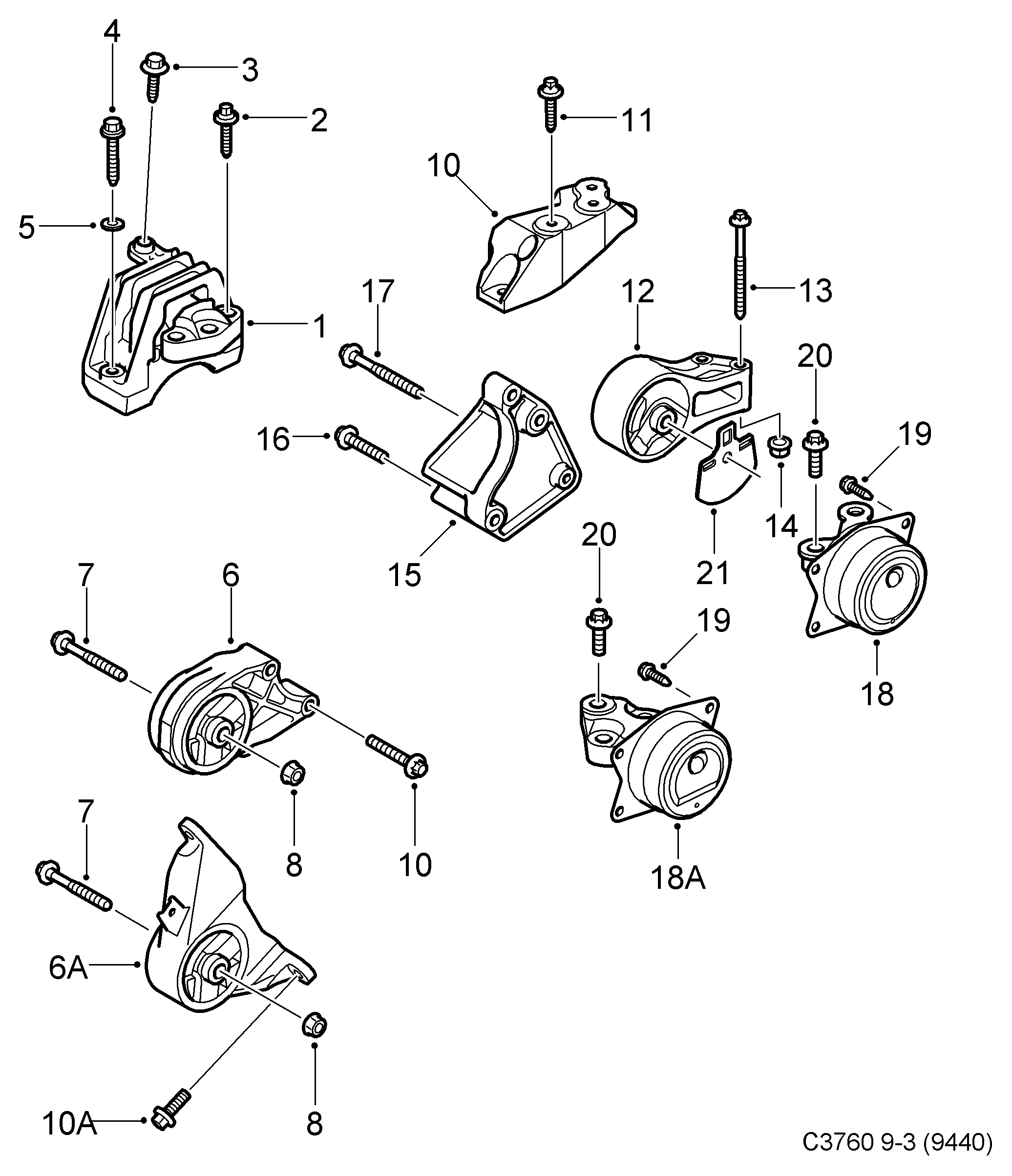 SAAB 13207585 - Piekare, Dzinējs ps1.lv