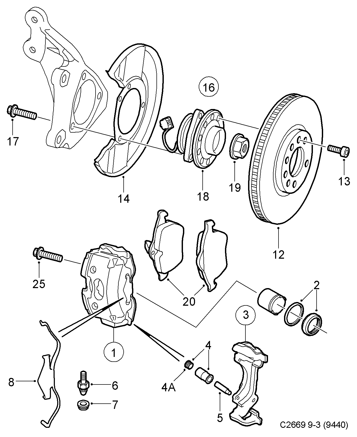 Opel 93185745 - Bremžu suports ps1.lv