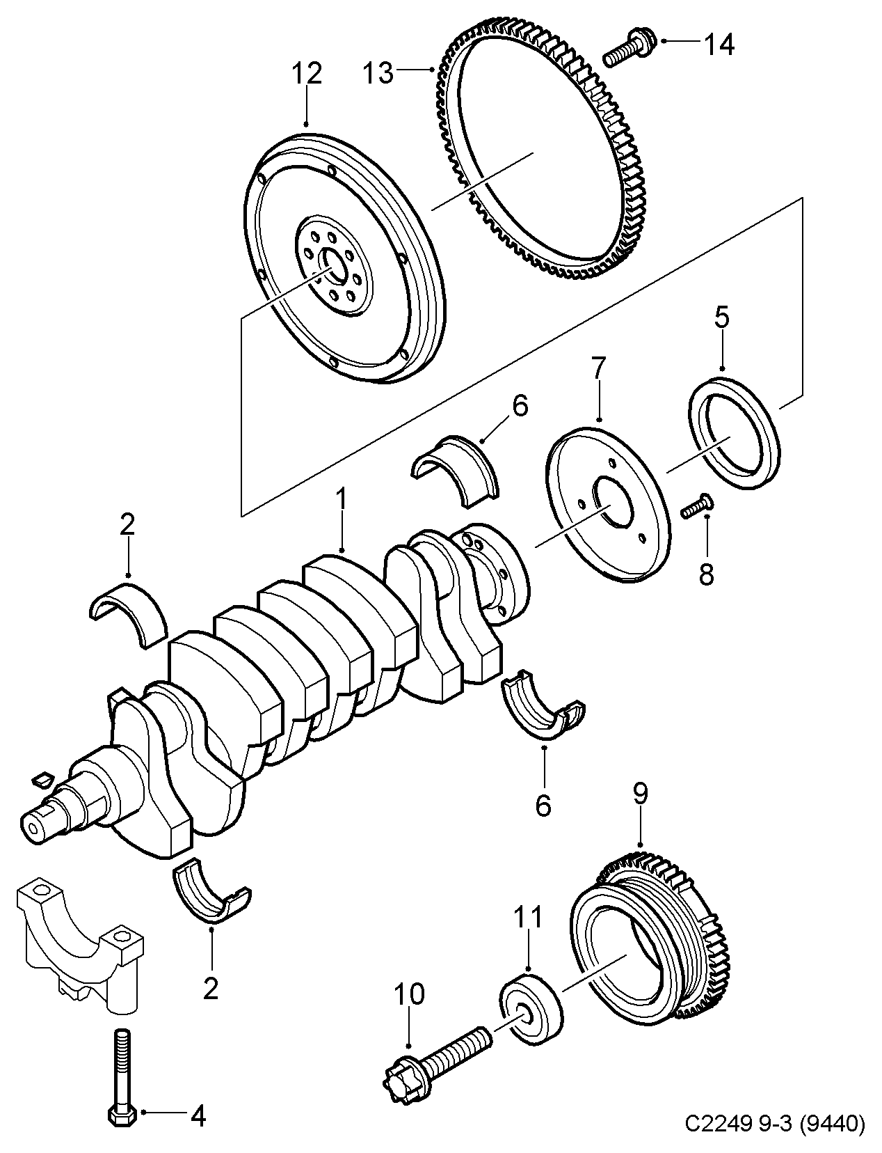 Opel 55 355 235 - Vārpstas blīvgredzens, Kloķvārpsta ps1.lv