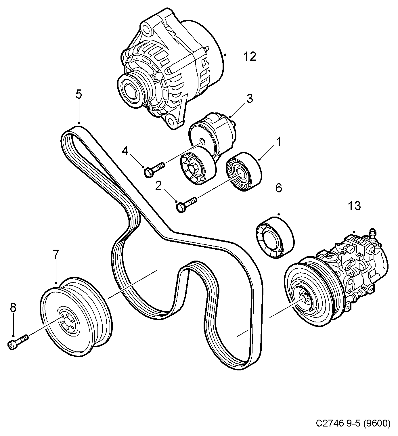 Alfa Romeo 55195531 - Parazīt / Vadrullītis, Ķīļrievu siksna ps1.lv