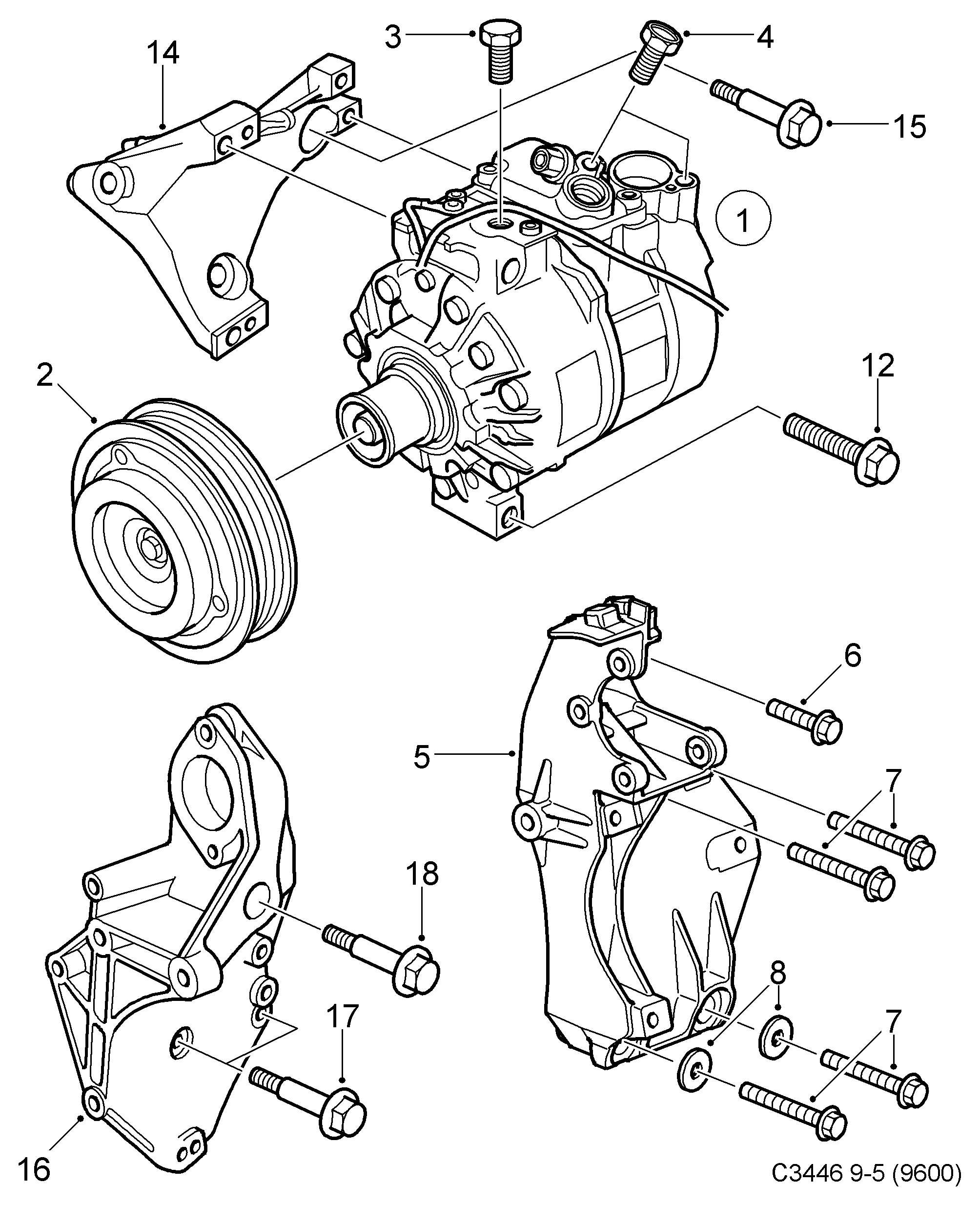 Alfa Romeo 12756725 - Kompresors, Gaisa kond. sistēma ps1.lv