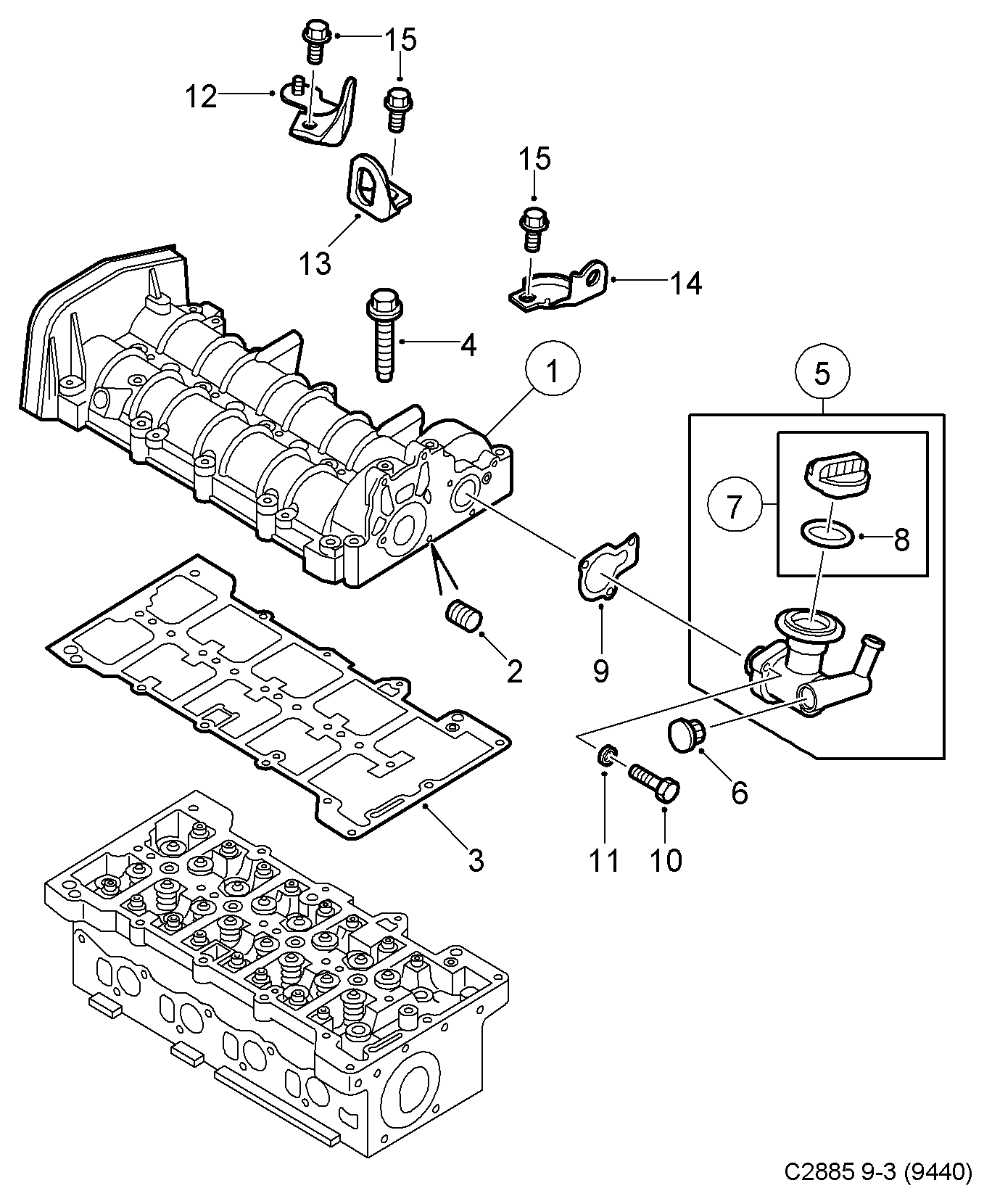 Opel 93 191 332 - Blīve, Motora bloka galvas vāks ps1.lv