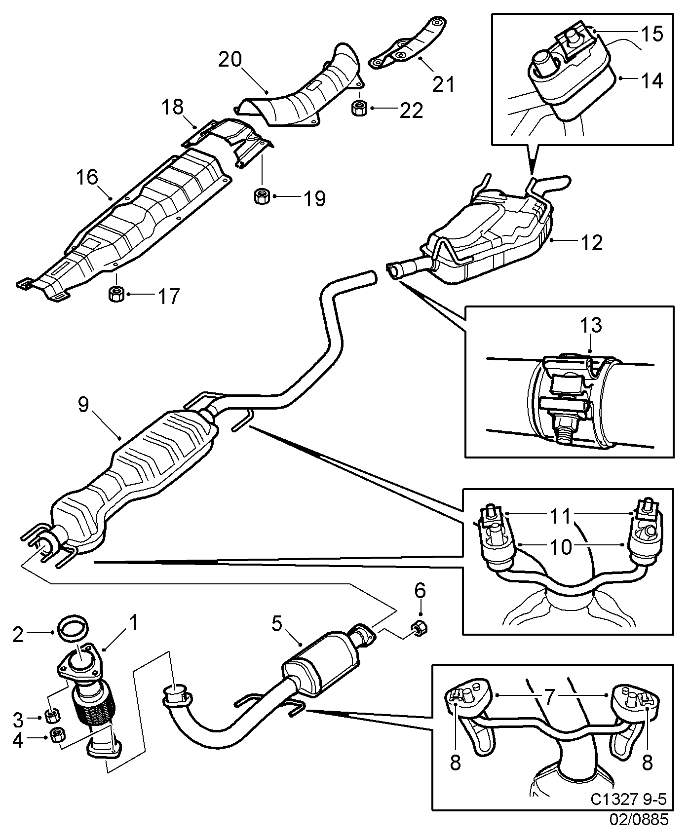 SAAB 4.623.286 - Blīve, Izplūdes caurule ps1.lv