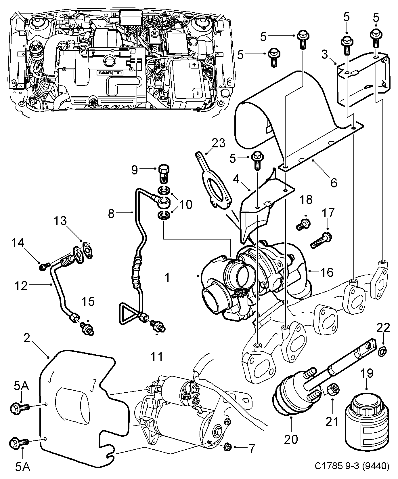 SAAB 9202544 - Eļļas cauruļvads, Kompresors ps1.lv