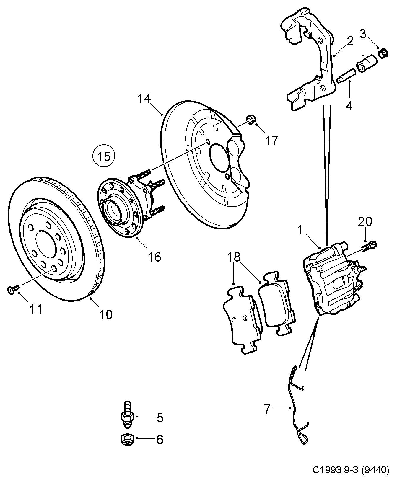 FORD 12799240 - Bremžu uzliku kompl., Disku bremzes ps1.lv